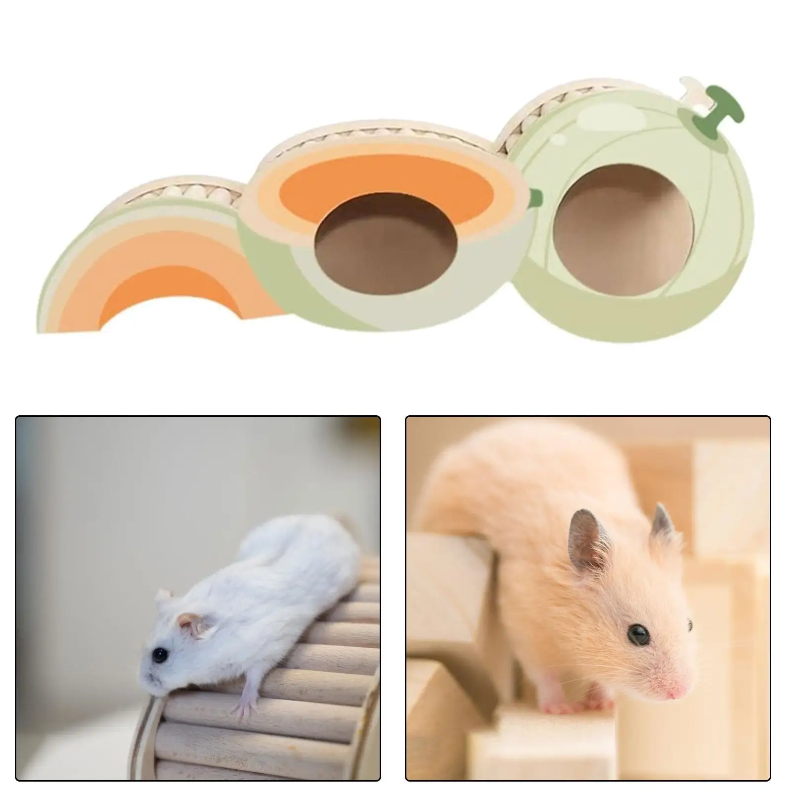 Creative Hamster Tunnels Exercise Toys Wooden Hamster Tunnels with Climbing Ladder Small Animals Sleeping House for Guinea Pig