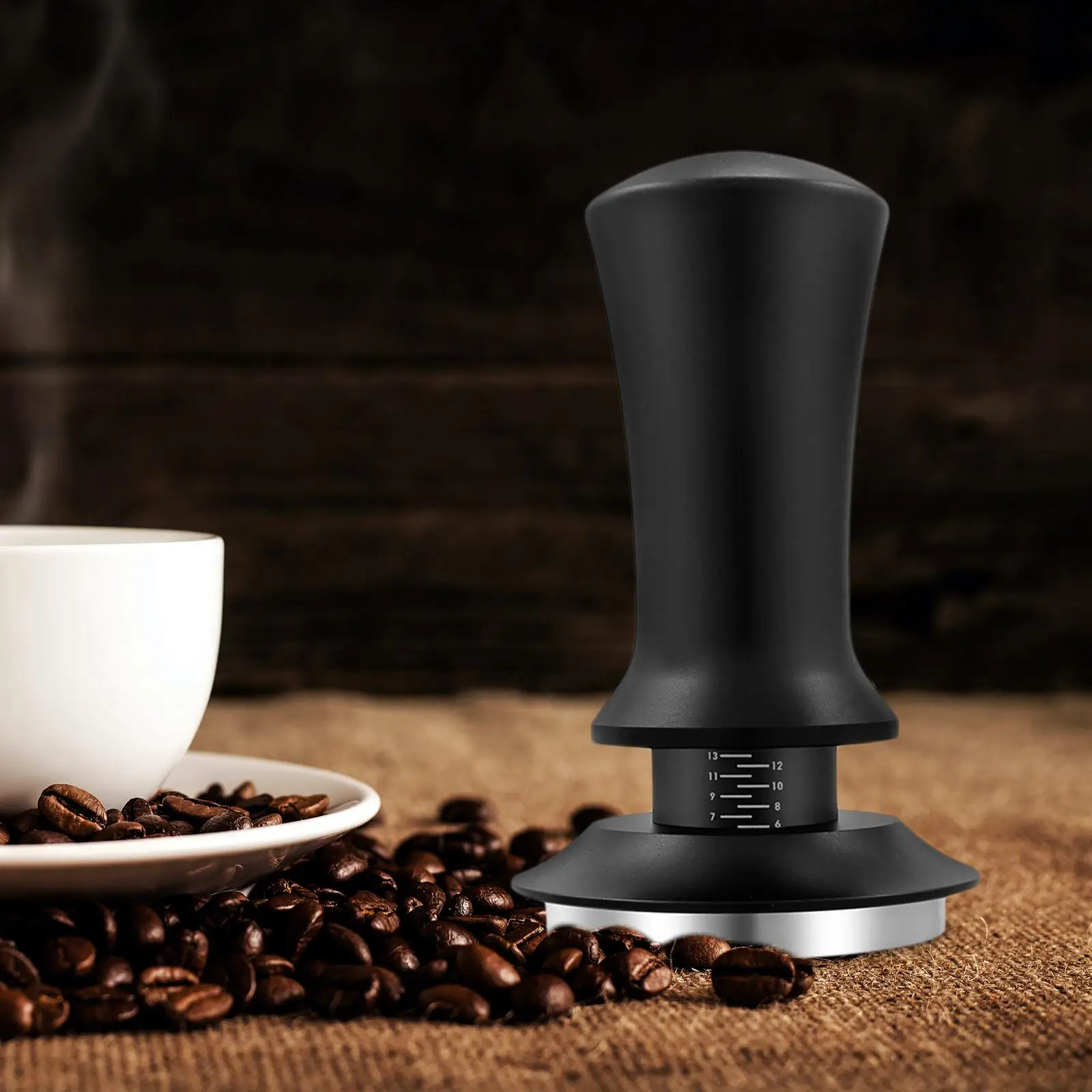 Stainless Steel Coffee Tamper Coffee Bean Pressing Tool with Flat base Kitchen Accessories Reusable for Home Office