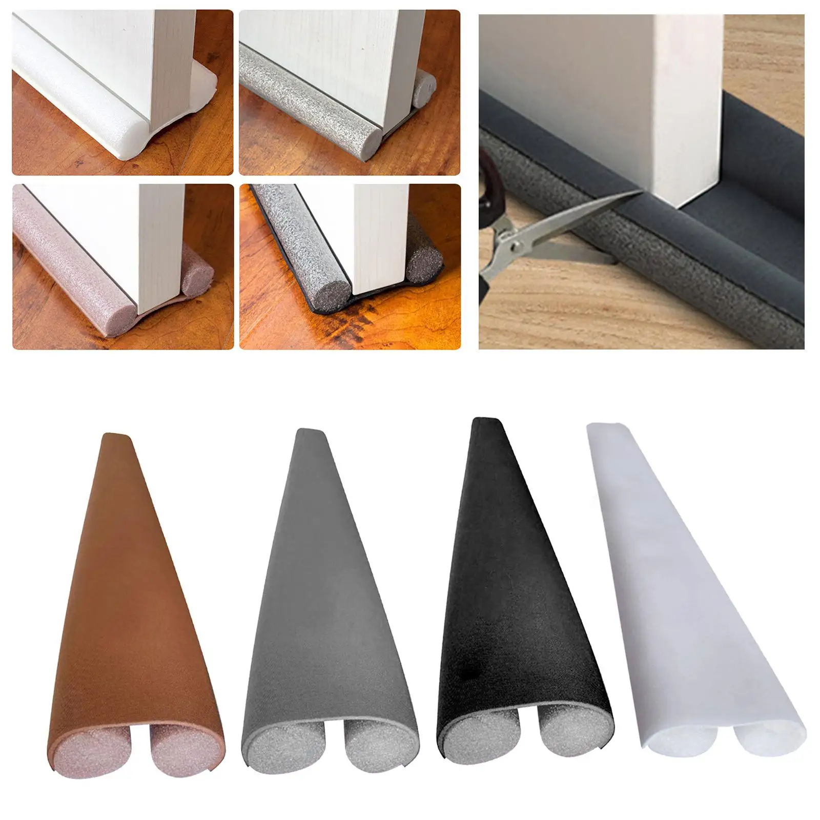 Twin Under Door Draft Stopper Foam Weather Stripping Door Sweep Draft Guard Reduce Noise Energy Saving Doorstop Windshield