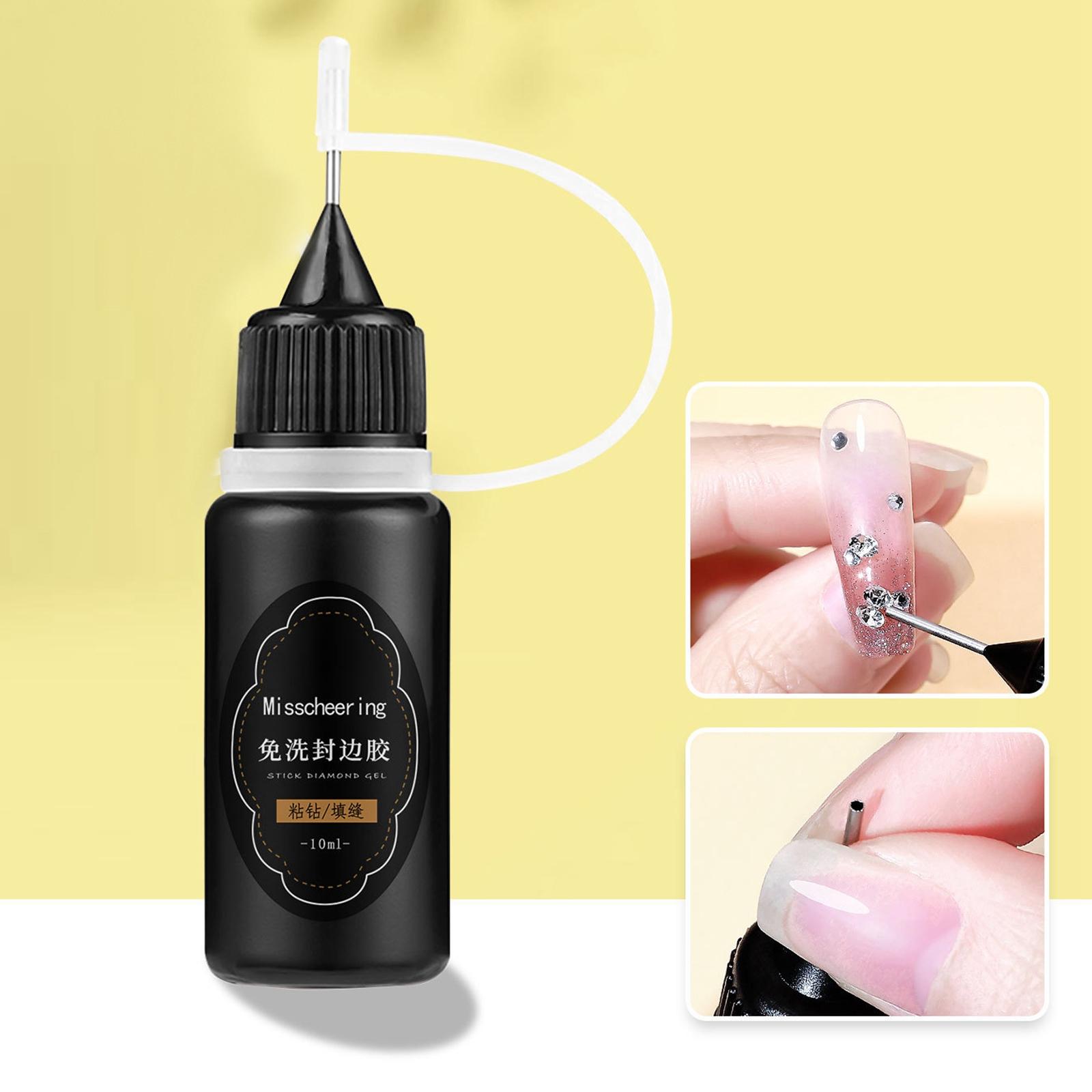 Nail Rhinestone Glue, Nail Foil Glue Pen Decoration Stick Clear for Salon