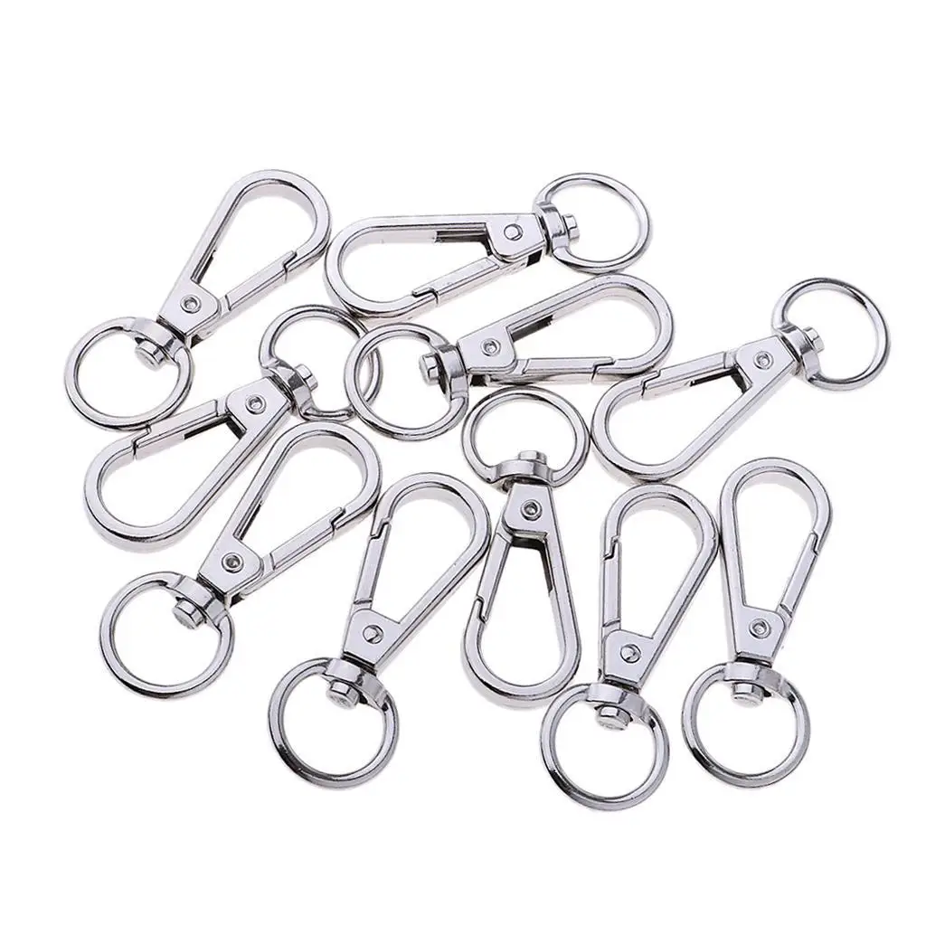 Key Chains Key Rings 10Pcs Alloy Swivel Clasps Snap Keychain Ring Hook Clip for Lanyards Metal Swivel Clasps Snap