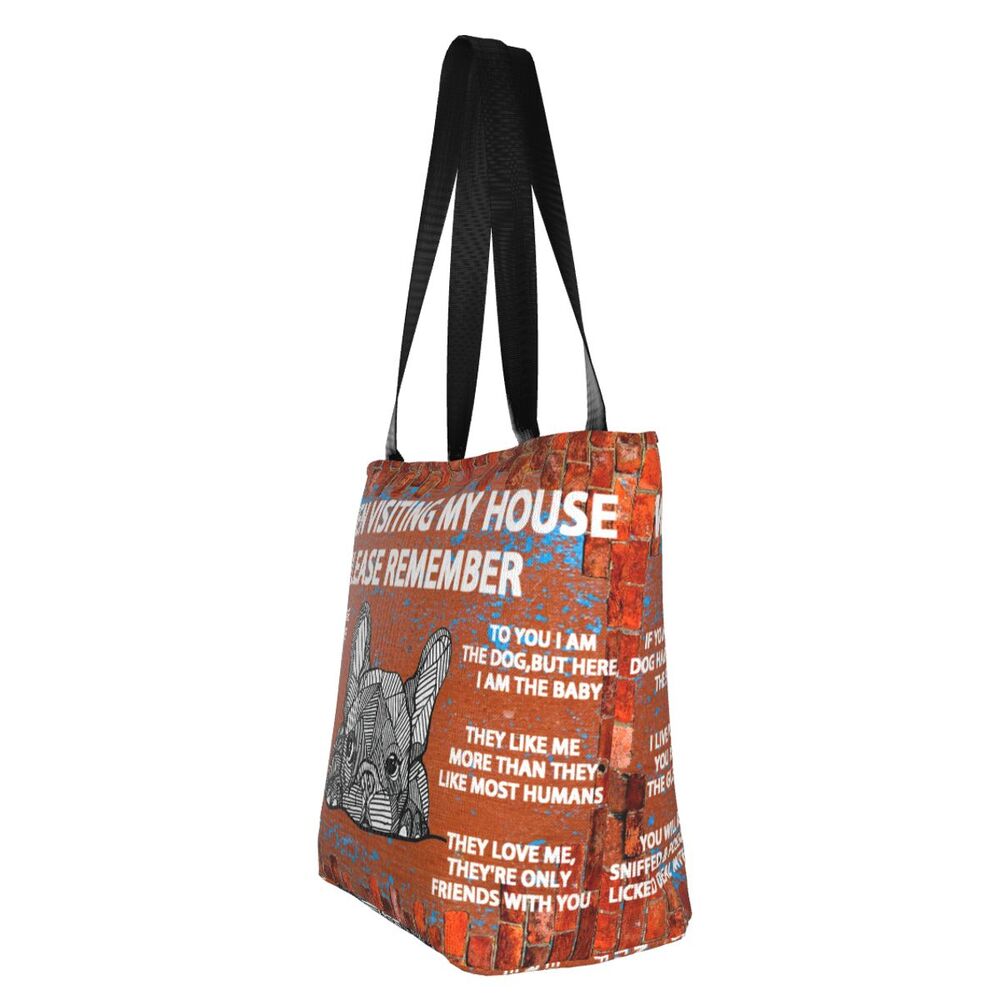 Personalizado Adorável Pug Dog Canvas Shopping Bag