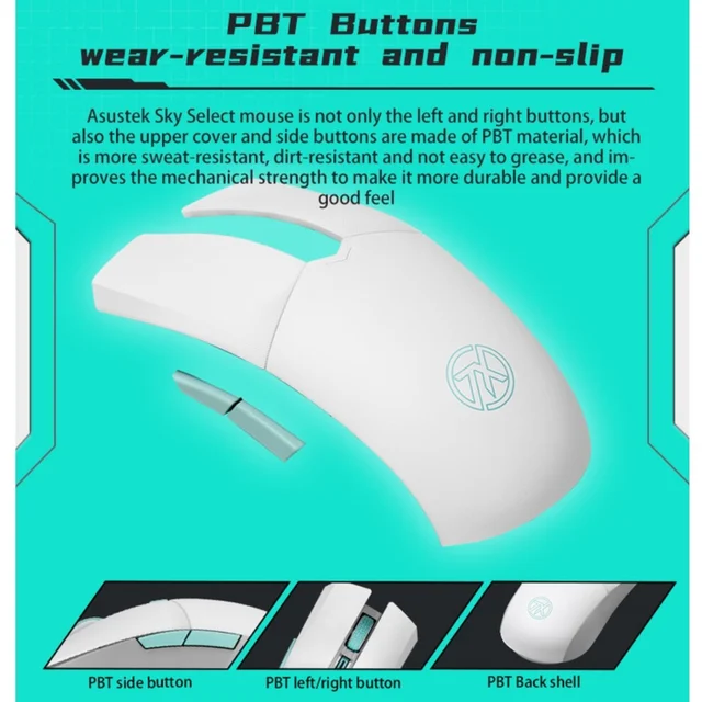 Asus Tx Gaming Wireless Mouse Bluetooth 2.4g Dual Mode 62g Lightweight  Symmetrical 12000 Dpi Long-Lasting Pbt Non-Slip Gamer
