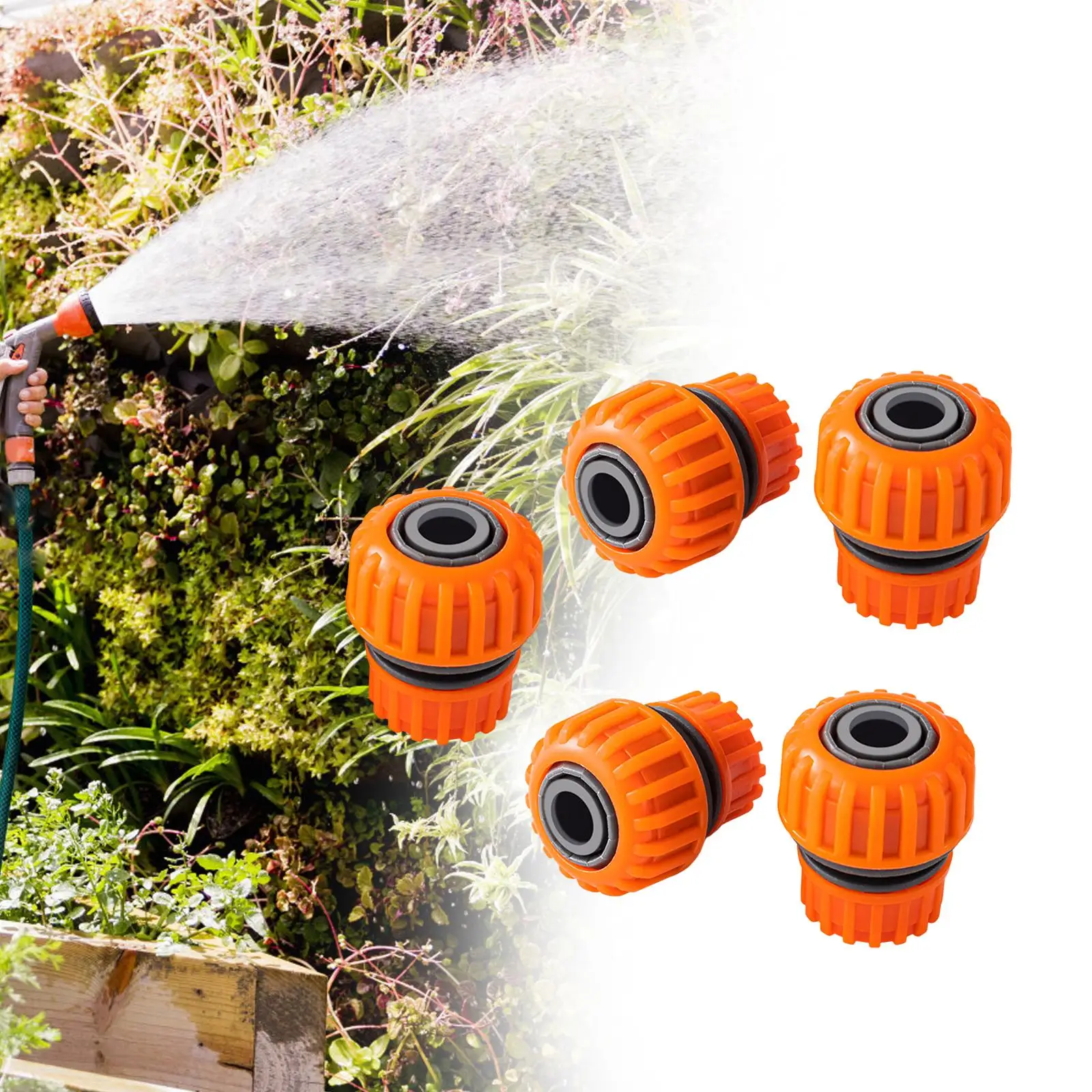 5Pcs Garden Hose Adapter 3/4`` to 1/2`` PVC for Garden Greenhouse Backyard