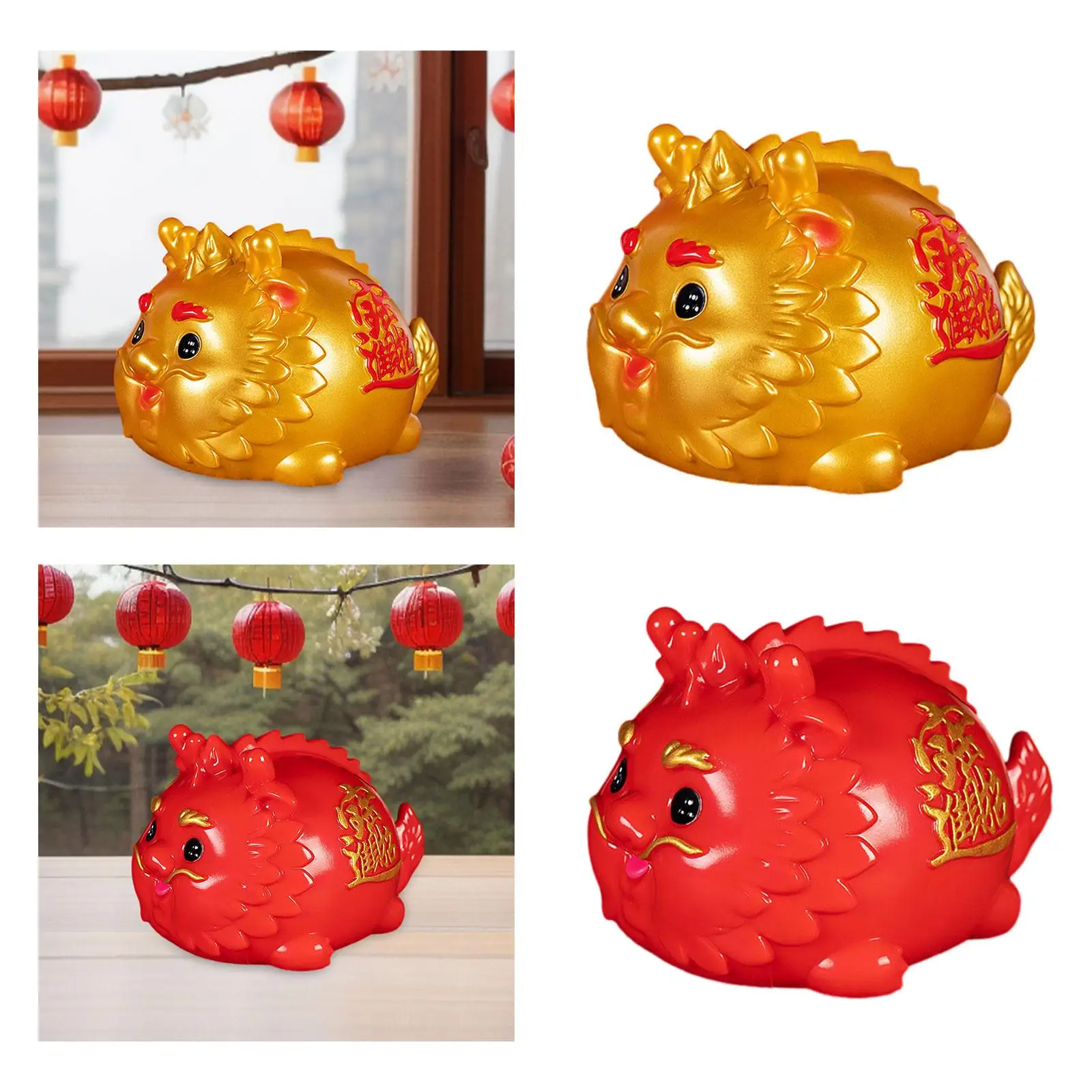 Spring Festival Dragon Piggy Bank Chinese Piggy Bank Decoration Money Saving Jar for Bedroom Living Room Desk Home Children