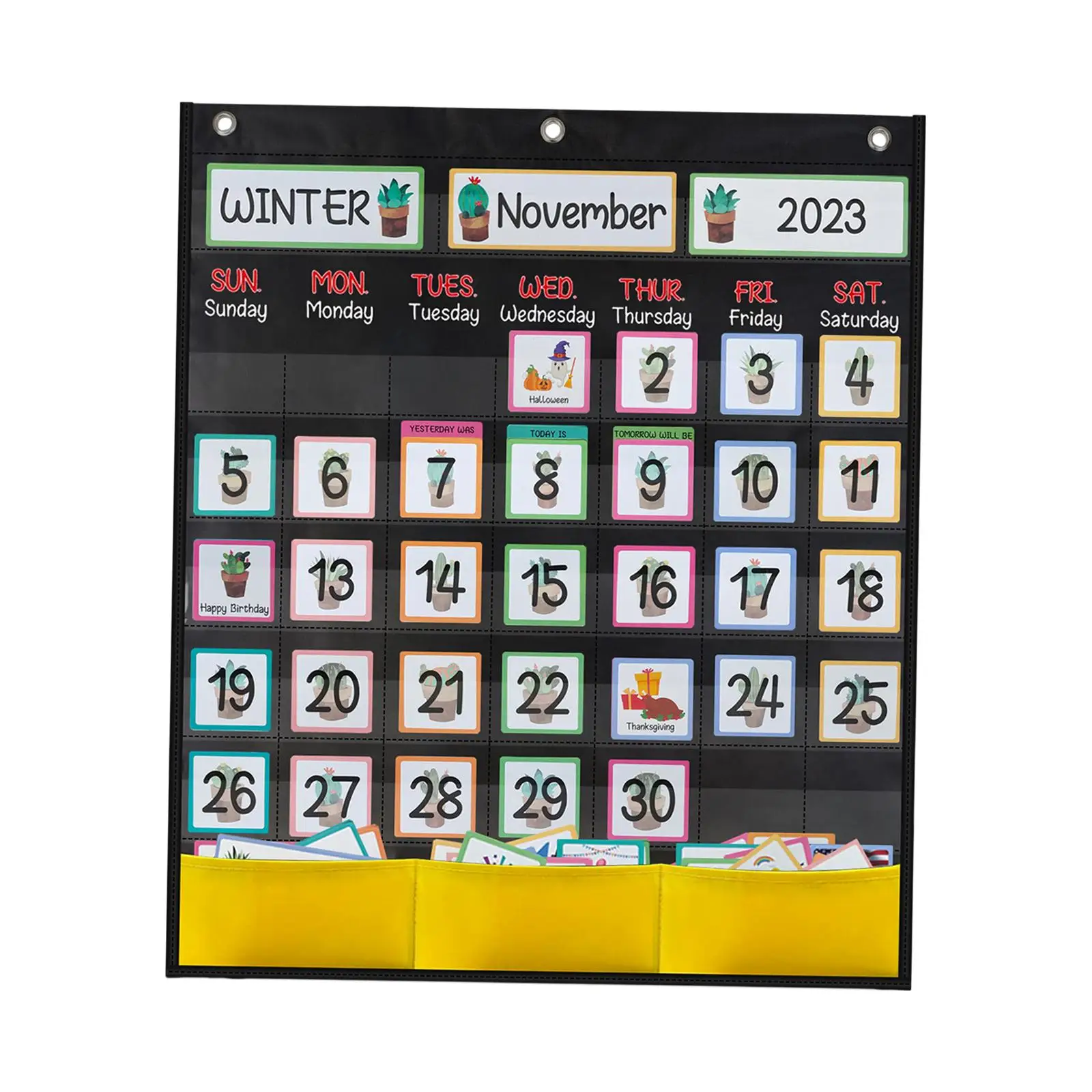 Calendar Pocket Chart Calendar for Kids for Kindergarten Preschool Home