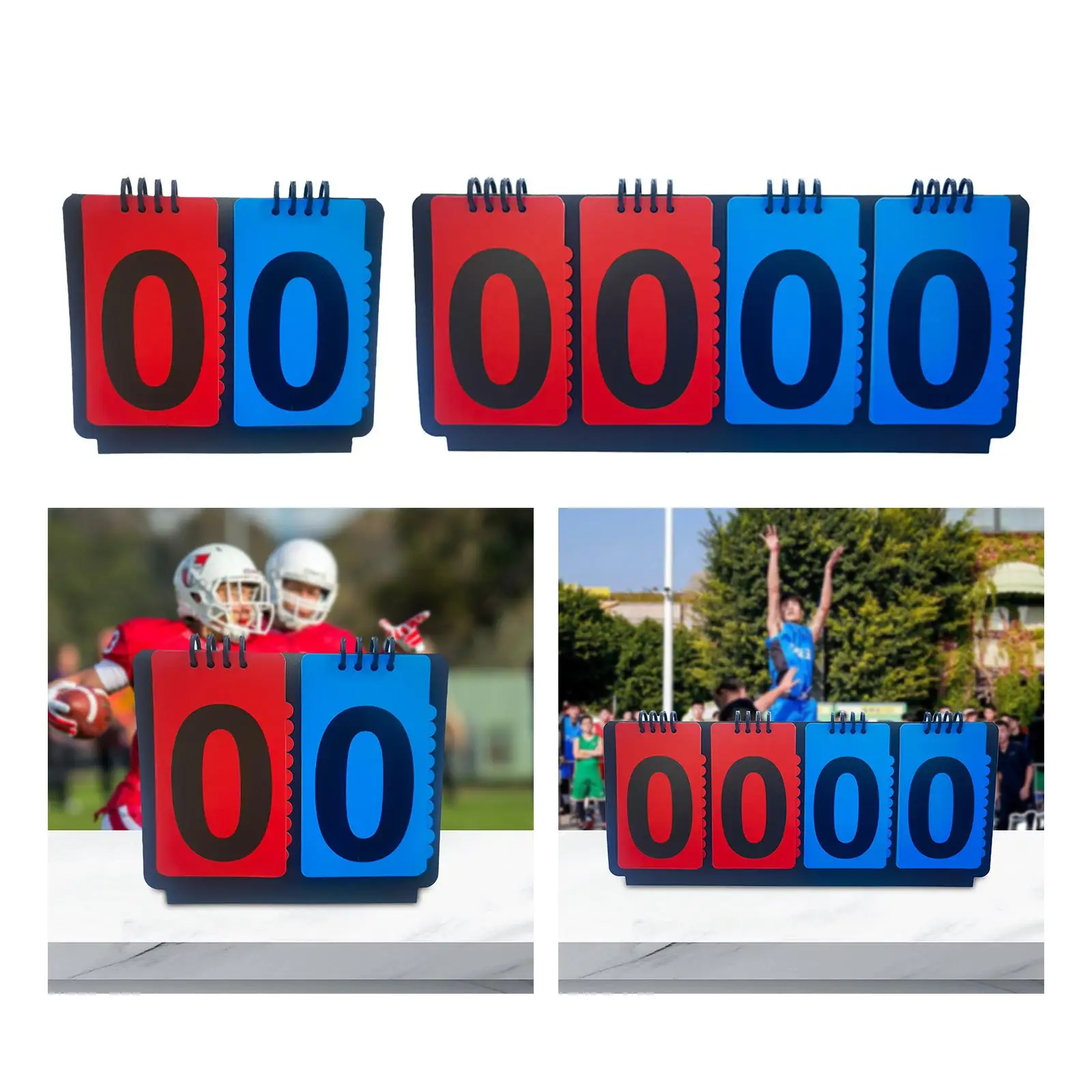 Tabletop Score Flippers Manual Score Flip Cards Multi Sports Scoreboard for Volleyball Competition Football Coaches Badminton