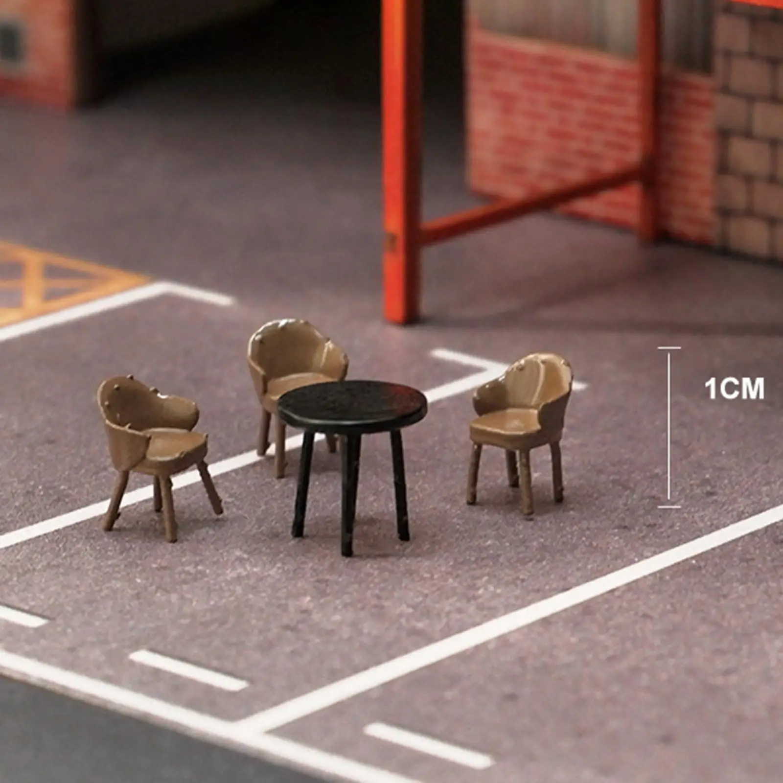 1/64 Miniature Figure Chair and Desk Set Mini Scene Layout for Model Train Architecture Model DIY Projects Collections Railway