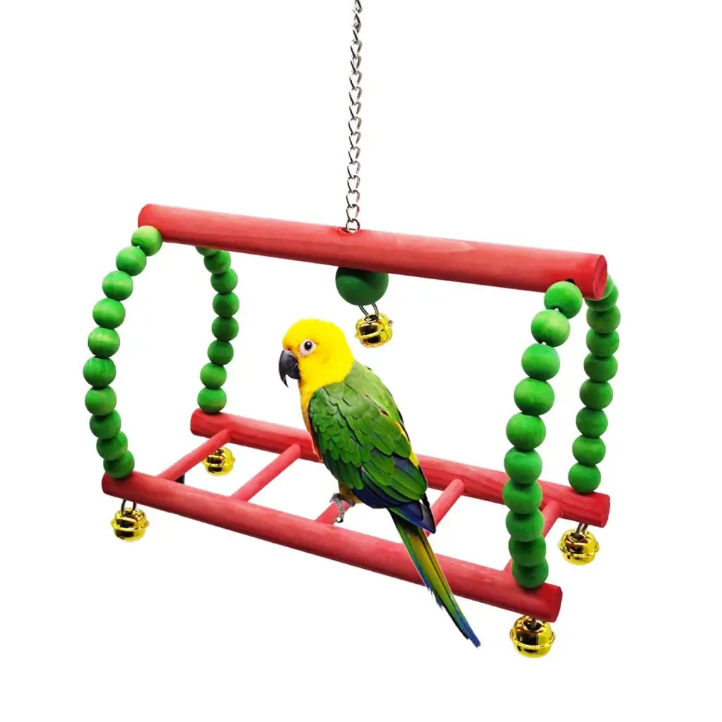Bird Parrots Perch Parakeets Ladder Swing W/With   Bird Macaws