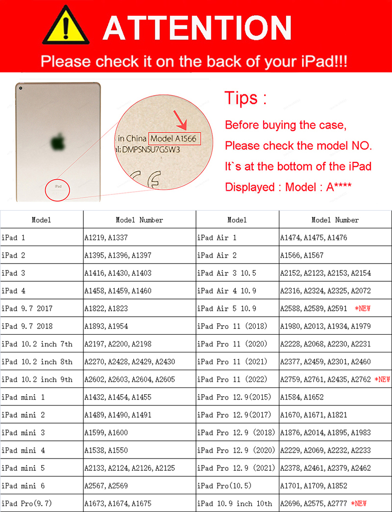 acessórios inteligentes, capa para iPad, 10th Generation, Pro 12.9, Mini 6, Pro 11