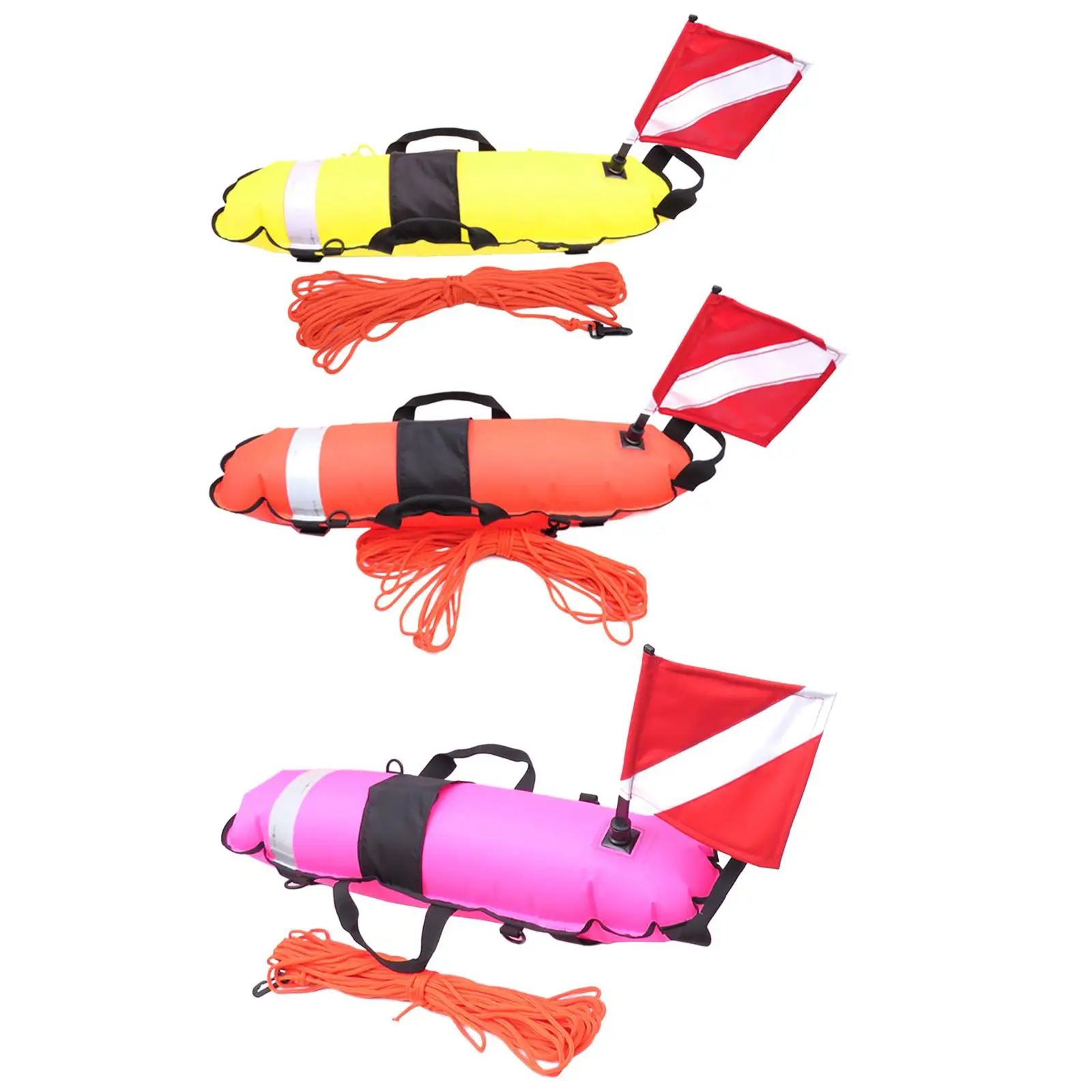 Freediving Buoy Float with Ropes Inflatable Training Buoy for Snorkeling
