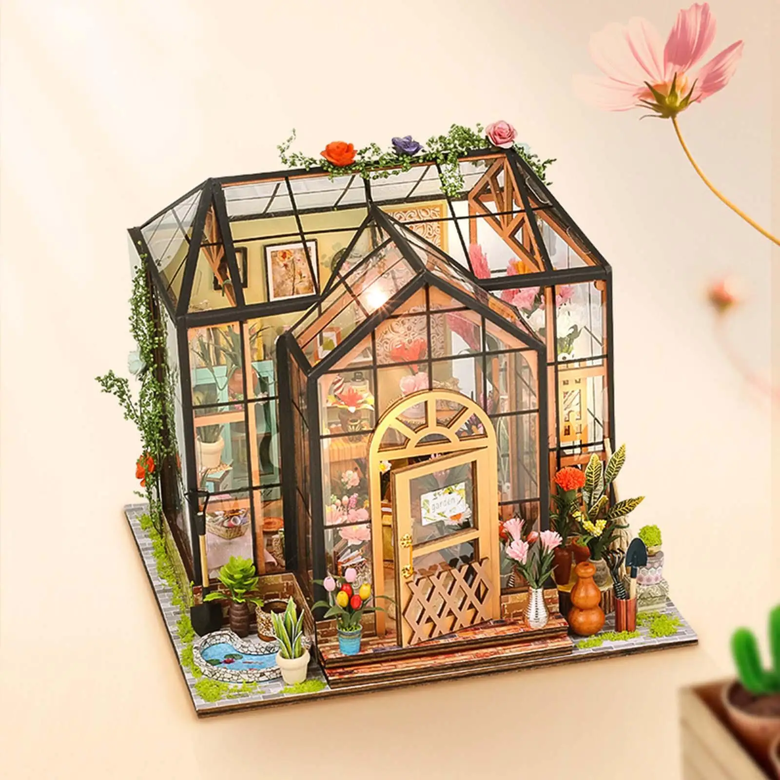 Creative Miniature Dollhouse Kit Building Lights Toys Cottage Kit for Girls