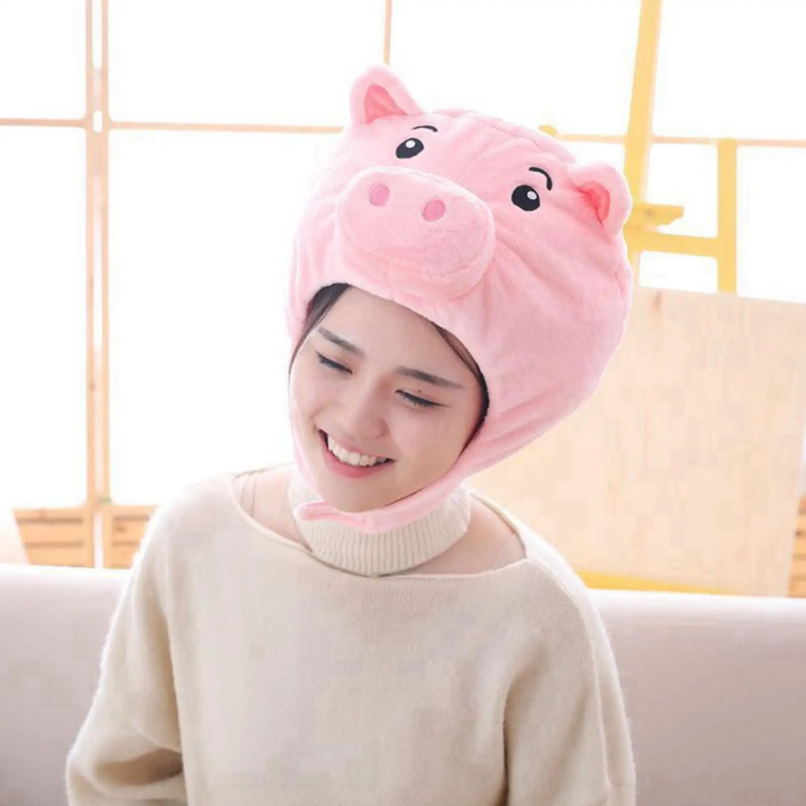 Funny Pig Hat Cosplay Women Girls Photo Props Headgear Birthday Gift Headband Costume for Party New Year Halloween Holiday Xmas