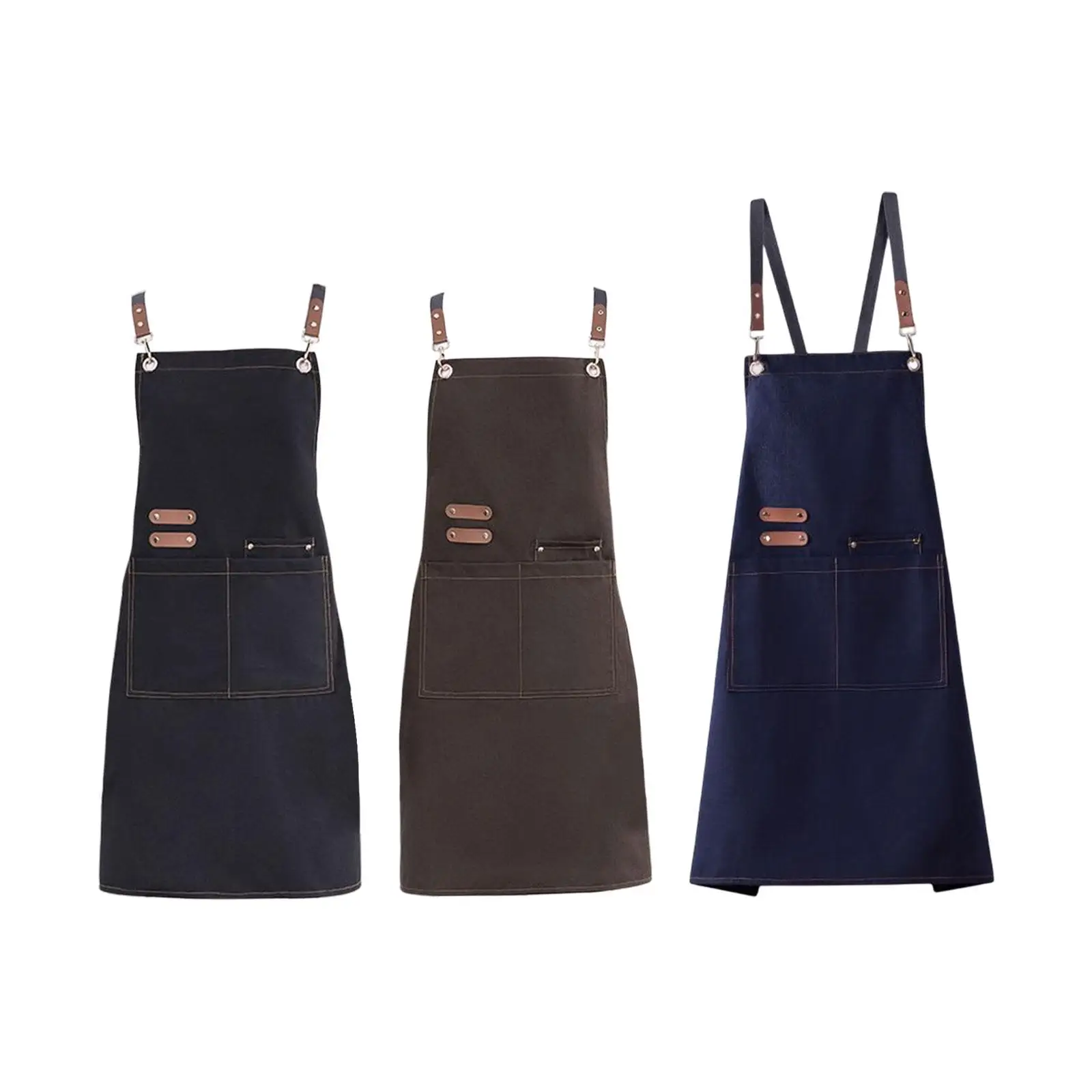 Kitchen Cooking Aprons Chef Apron Adjustable Straps Apron Cross Back Apron for