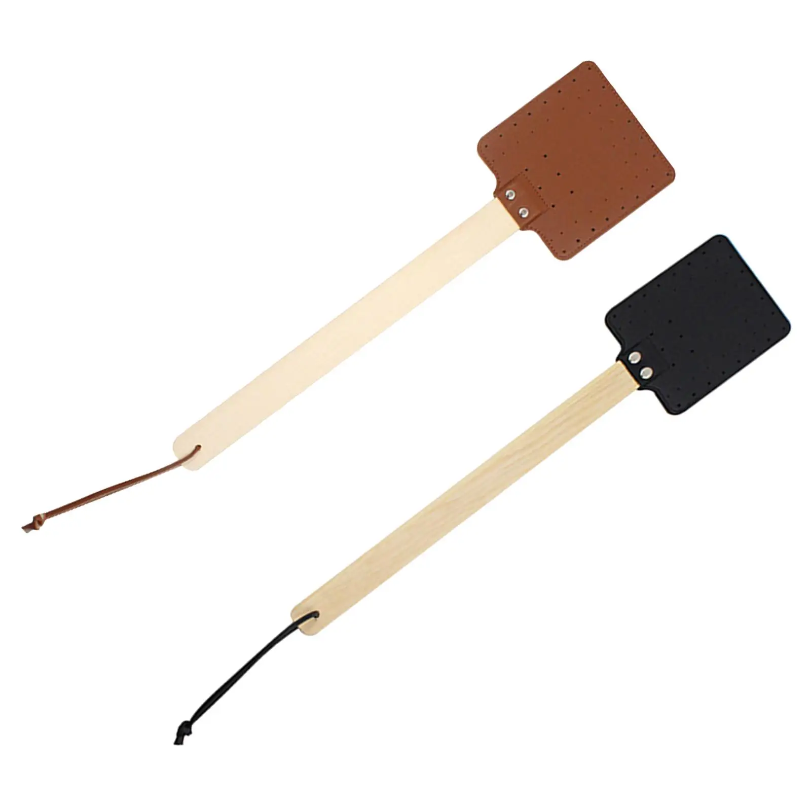 Heavy Duty Manual Long Handle Fly Swatter Wooden Handle for Indoor Outdoor