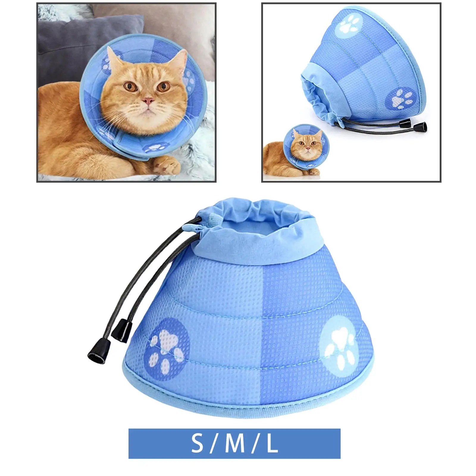 Pet Cone Collar Soft Elizabethan Circle Breathable Protection Neck Collar Cute Dog Cone for Cats After Neutering Stop Licking