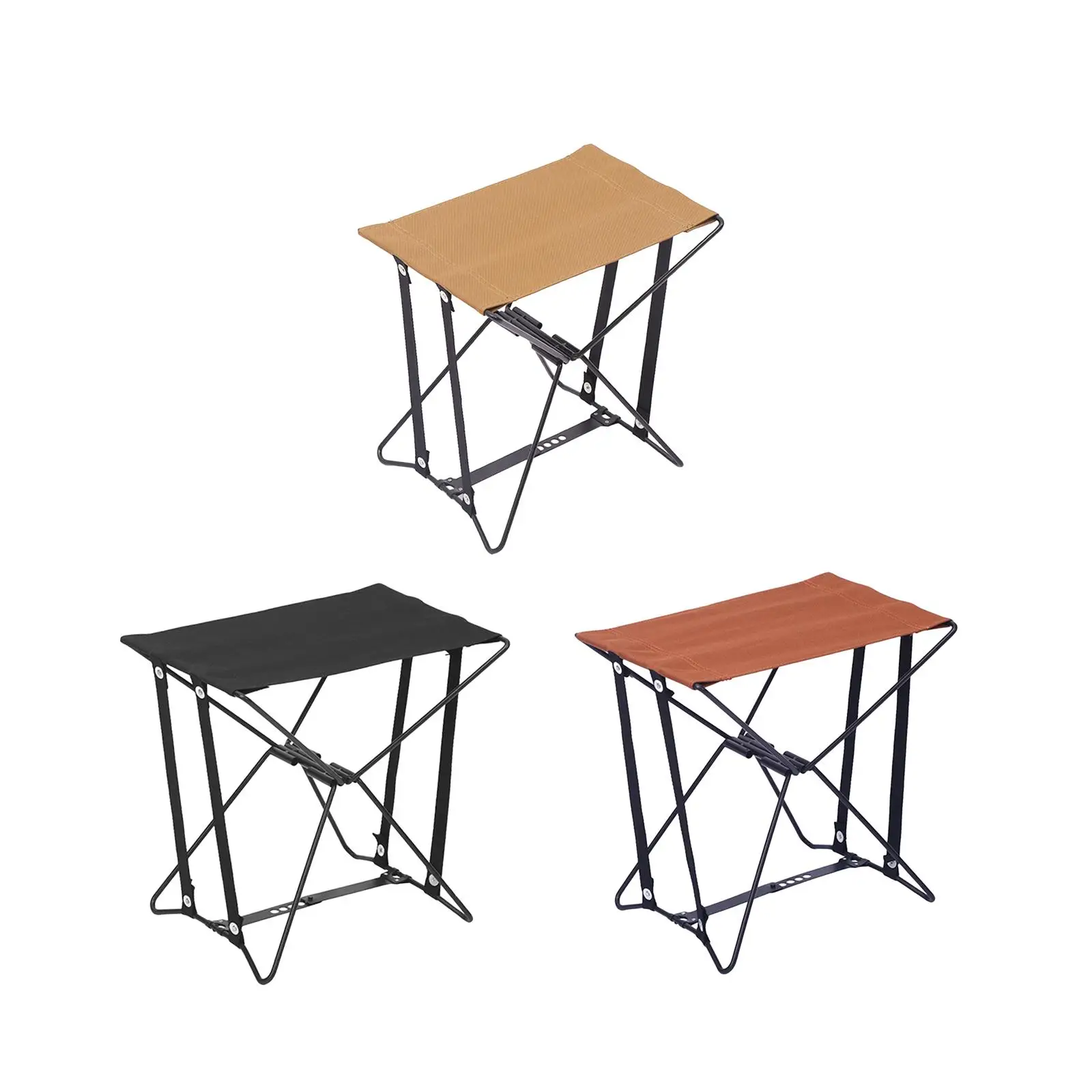 Camping Stool Portable Folding Stool under Desk Footstool Compact Saddle Chair Foldable Footstool for BBQ Garden Concert Lawn