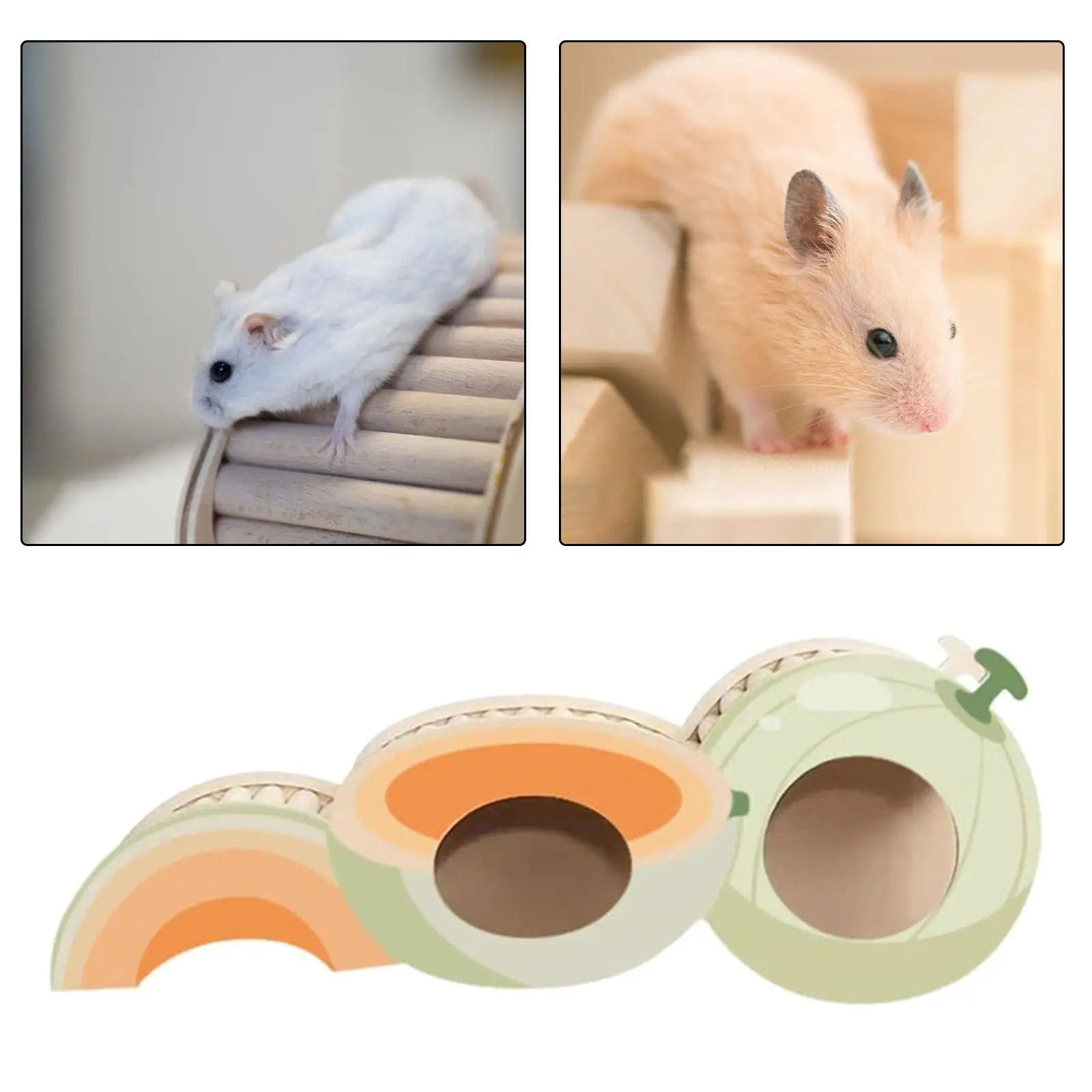 Creative Hamster Tunnels Exercise Toys Wooden Hamster Tunnels with Climbing Ladder Small Animals Sleeping House for Guinea Pig