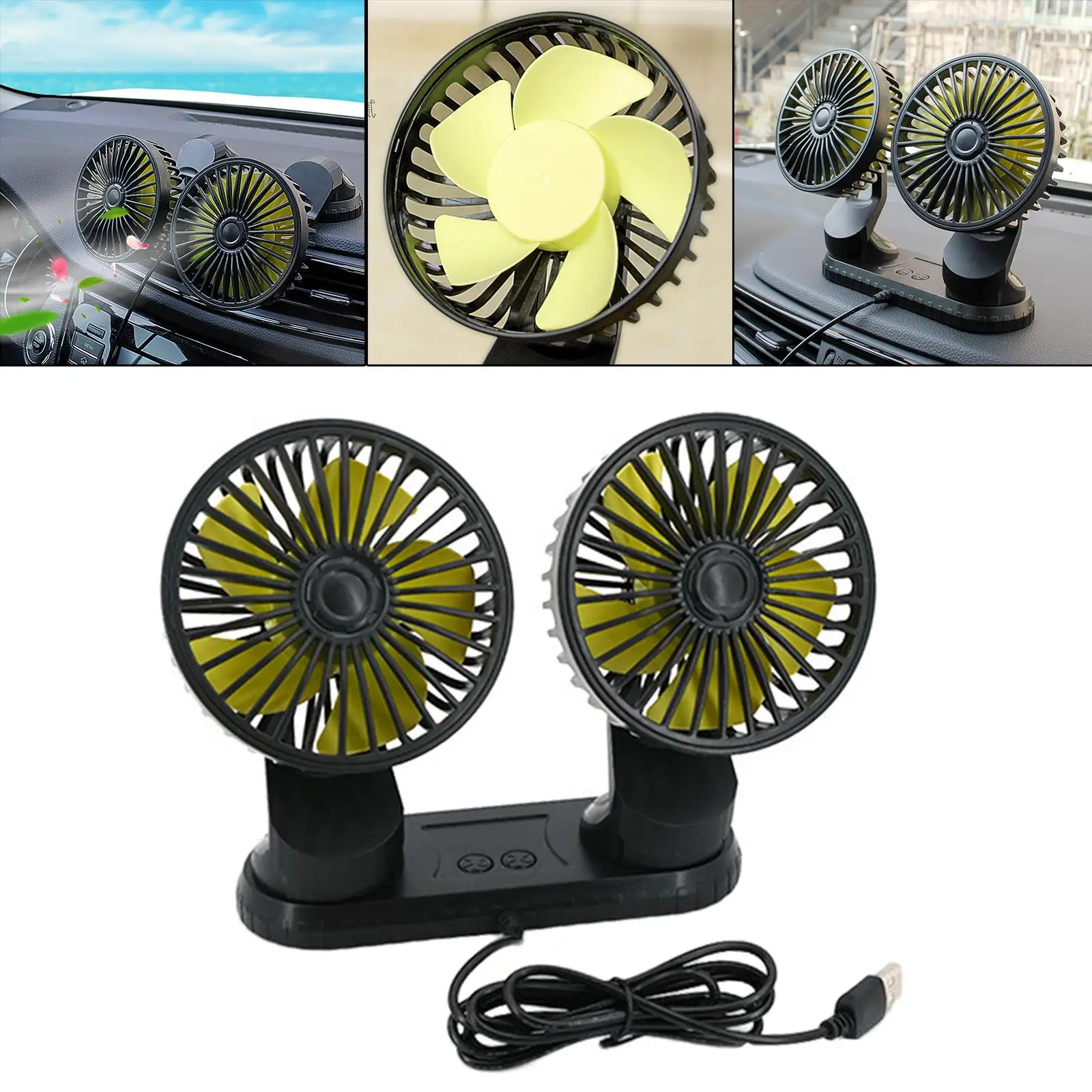 Car Front Dashboard  Fan,  Foldable Portable USB  Cooling Fan   bivouac kitchen ,Long  ,Pets