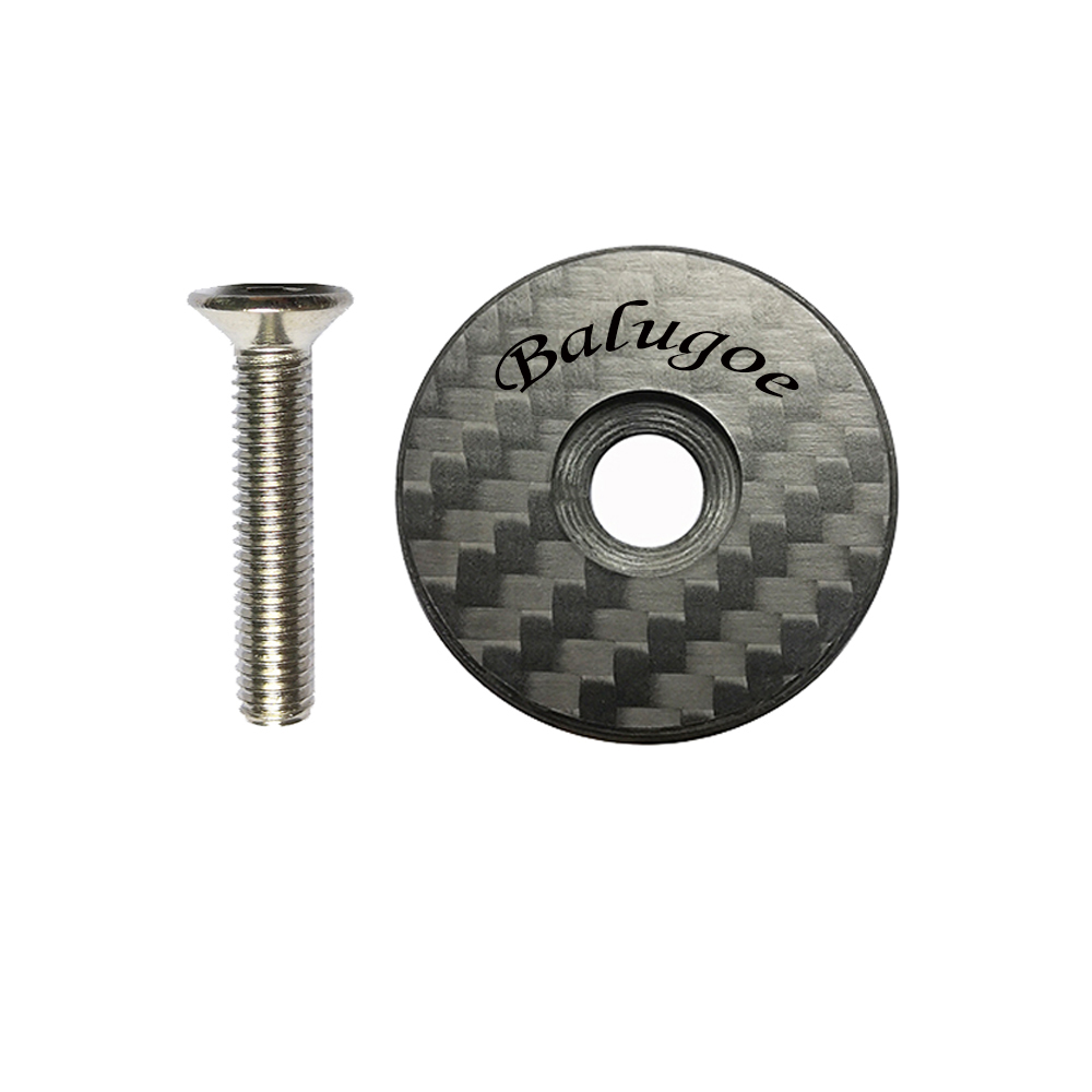 BALUGOE Fahrrad-Headset-Carbon-Top-Kappe, Carbonfaser-Fahrradvorbau, 28,6 mm, 1/8 Zoll Gabelschaft, Gabelrohr, Headset-Kappenabdeckung – Detail 7