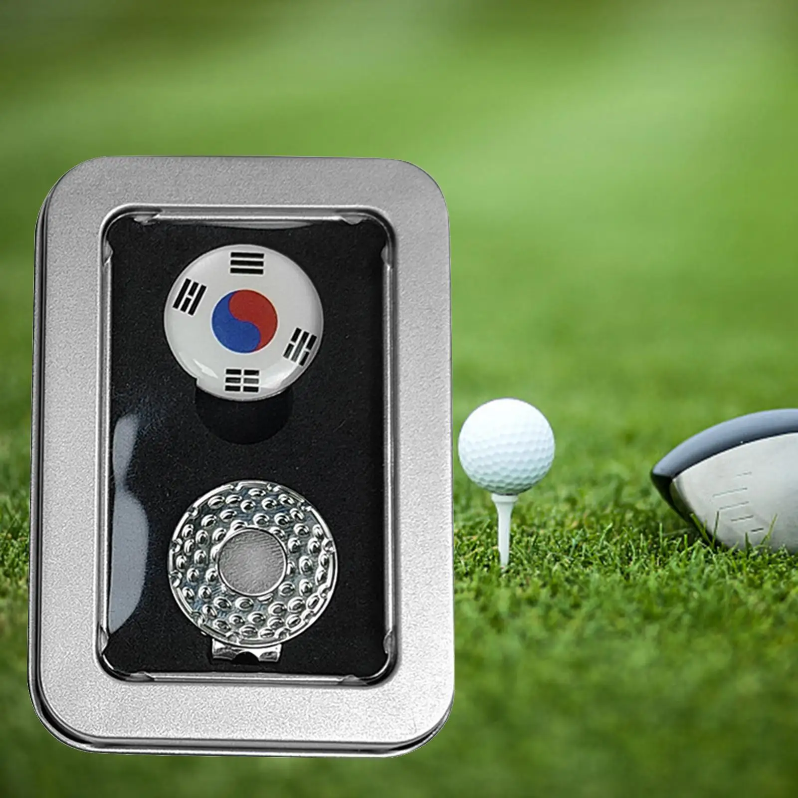 Golf Ball Marker with Magnetic Hat Clip Anti Rust Professional Gift Supplies