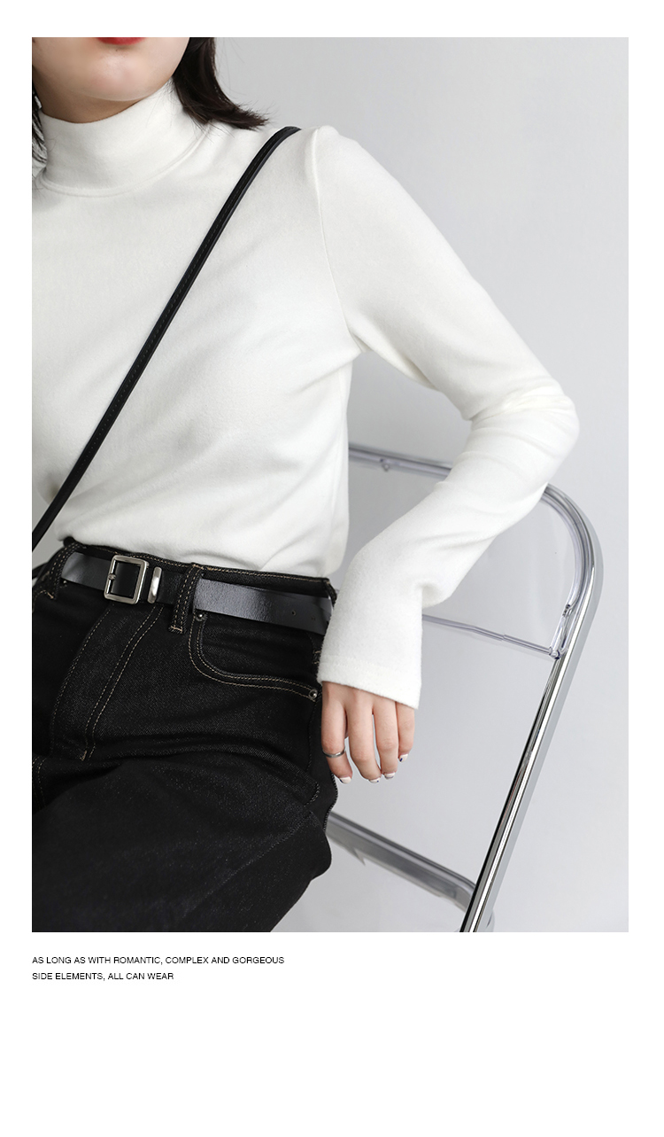 CHIC VEN Women Sweatshirt Turtleneck Pullovers Casual Solid Dralon Warm Bottom Blouse Office Lady Tops Autumn Winter 2023