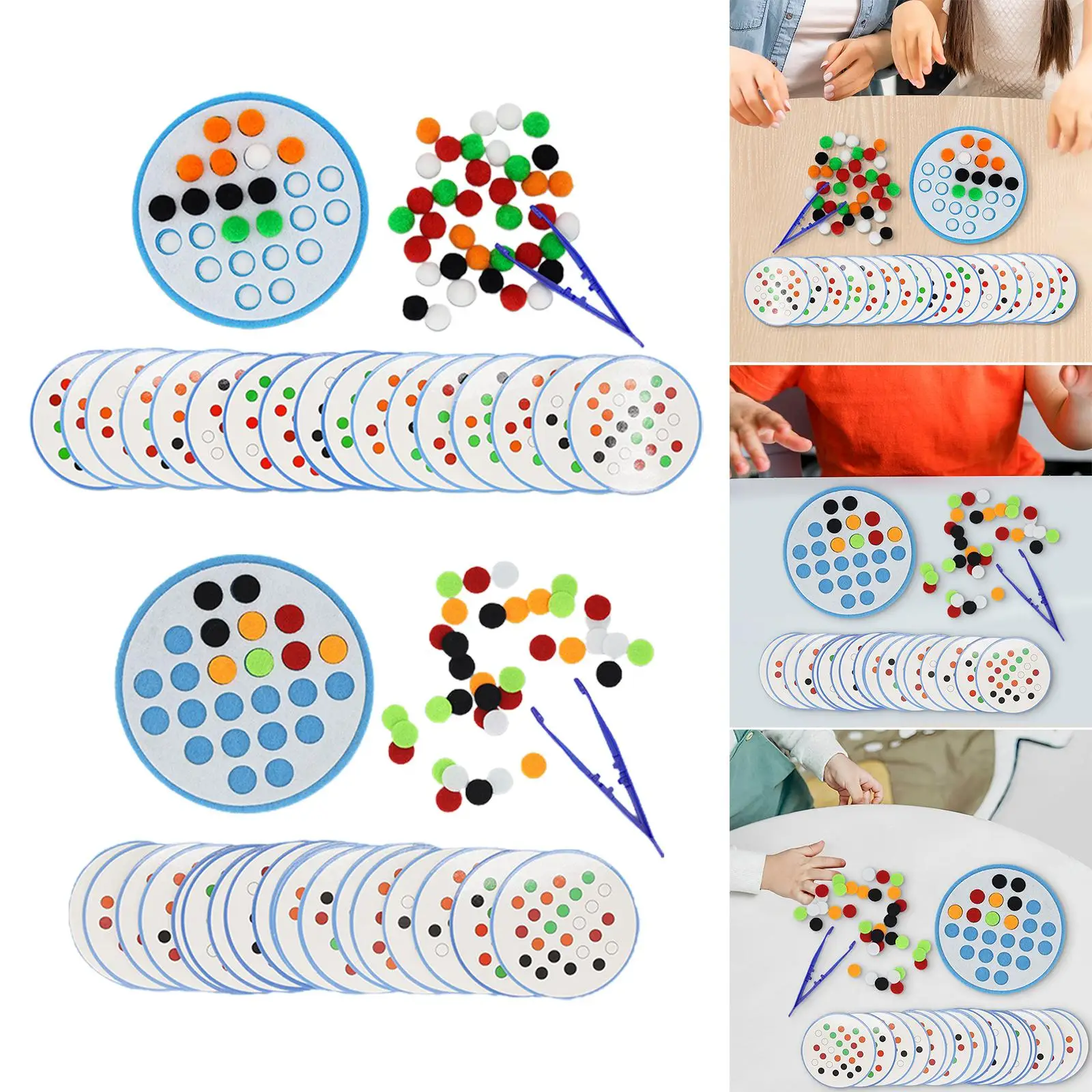 Montessori Color Matching Toy Sensory Toy Multipurpose Practical Early Education Clip Ball Puzzle for Family Girls Boys