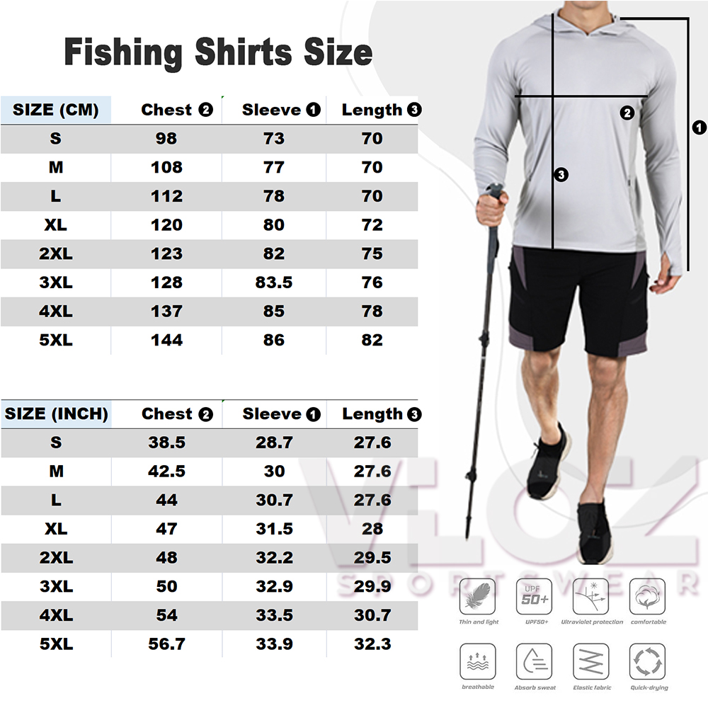 Description Picture 2 of itemFishing Clothing Camouflage Men's Long Sleeve Mask Hooded Fishing Shirts Upf 50+ Uv Protection Performance Fishing Apparel