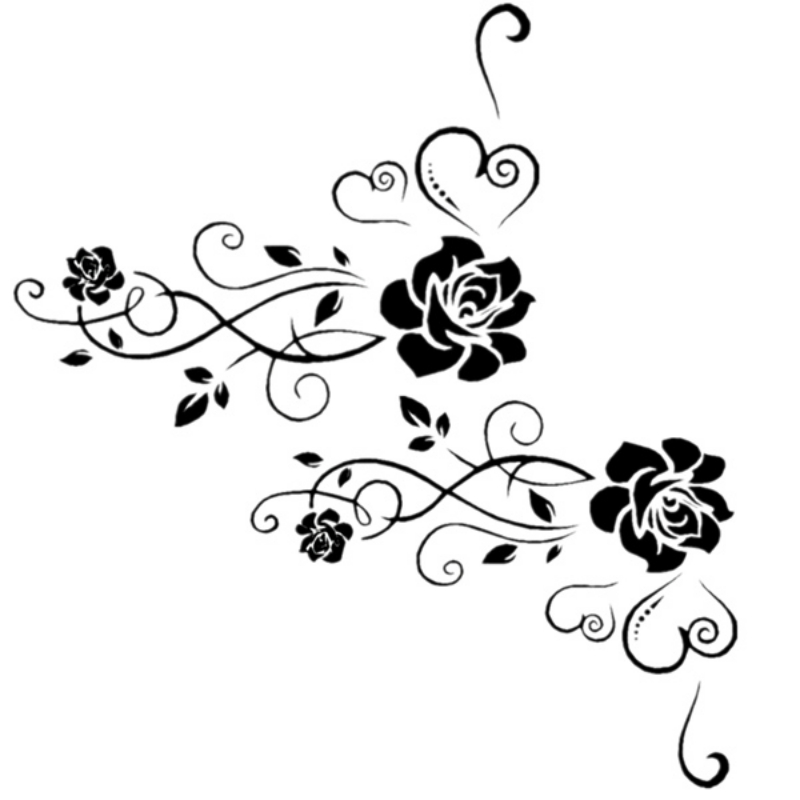 Auto StickersBeautiful Blumen Rose Individuelle Aufkleber auf Motorrad Stilvolle, Fahrzeug Liefert PVC Produkte Abdeckung Kratzer Aufkleber – Detail 1