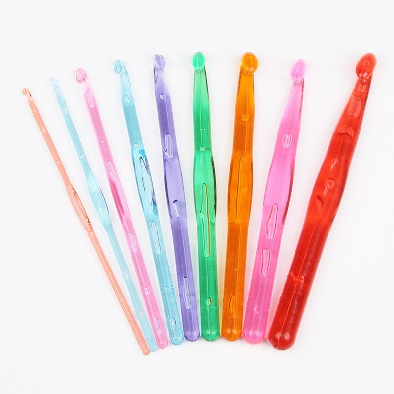 9 Stücke Kunststoff Häkelnadeln Acryl Stricknadeln Weben Häkelnadel DIY Nähwerkzeuge 3-12mm – Detail 5