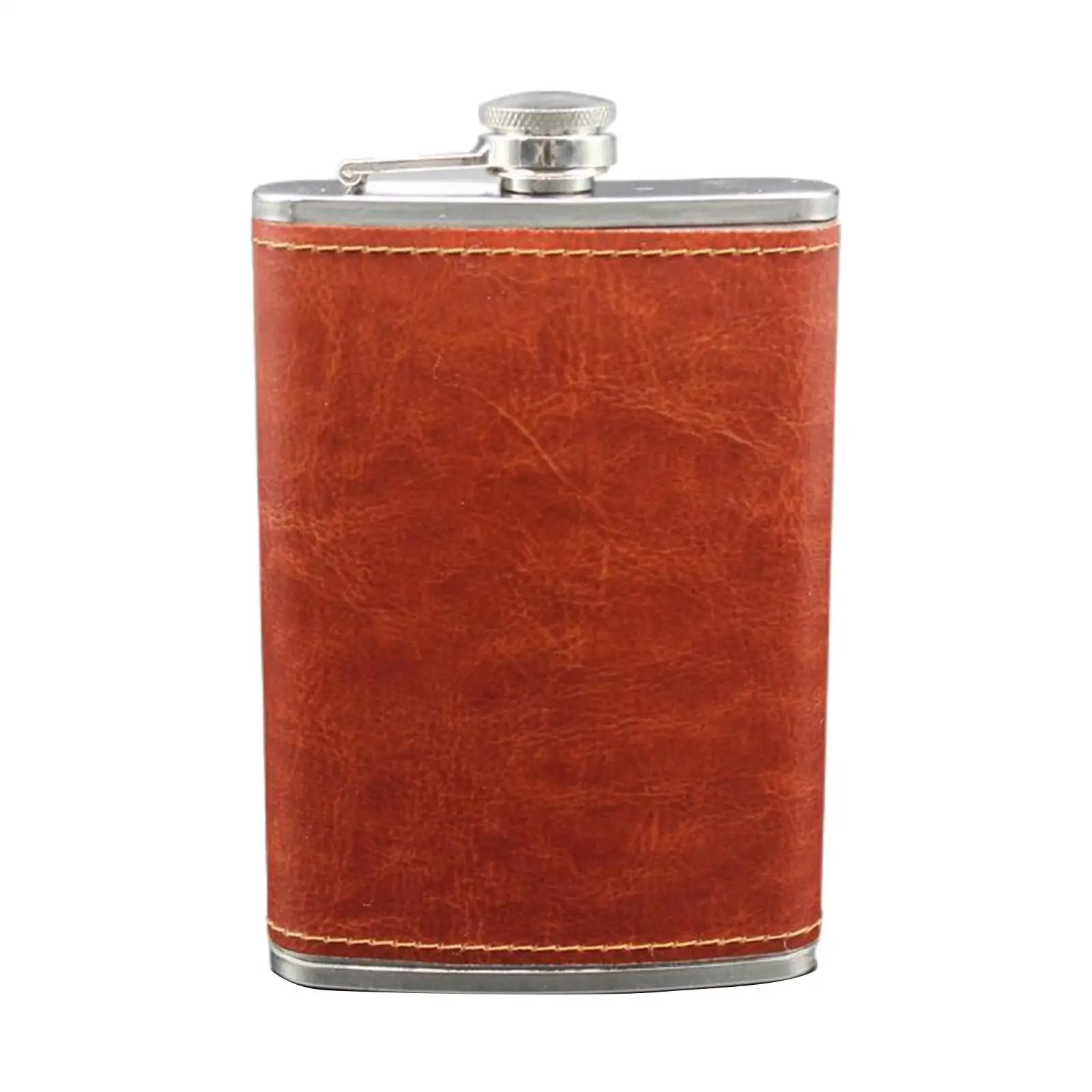 Hip Flask Sealed with PU Leather Wrapped Flagon for Groomsman Camping Traveling Man Gifts Fishing
