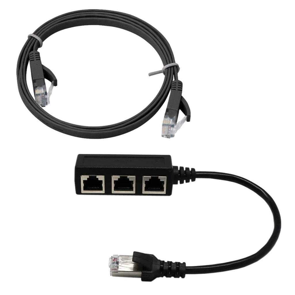  Male To 3 Female Port Network Extender Cable Splitter& Cable