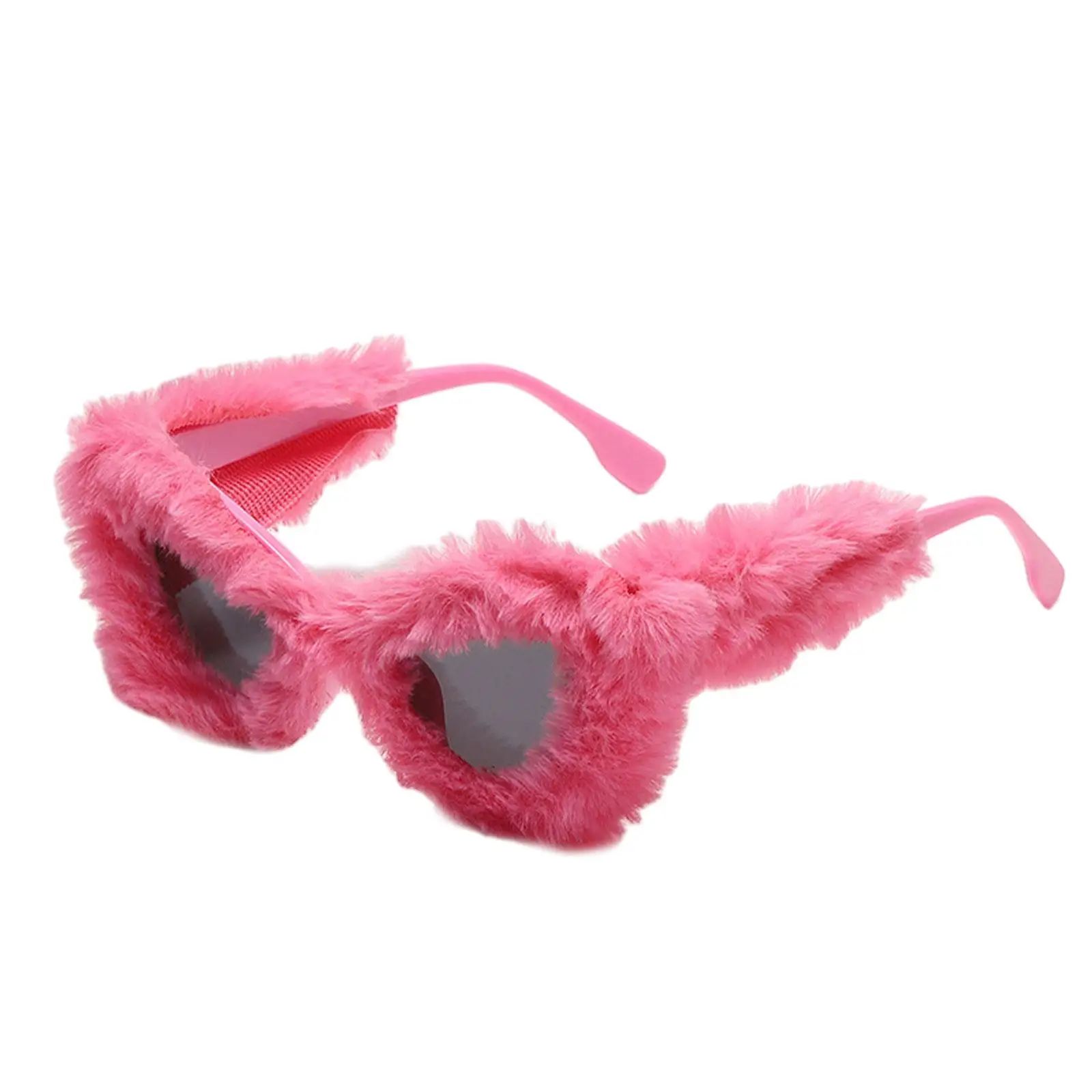 Plush Fuzzy Sunglasses Soft Eyewear Creative Fashionable Furry Sunglasses for Travel Masquerade Holiday Photography Party