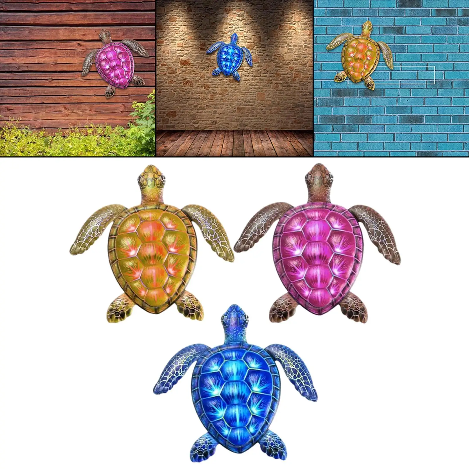 3pcs Metal Turtle - Wrought Iron Turtle Home Decoration -  Metal Turtle Hanging Sculpture Living Room Iron  