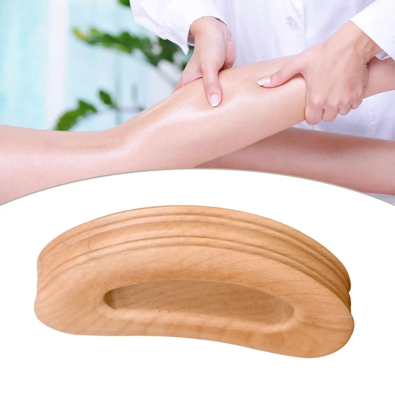 Handle Massage Board SPA Salon Smooth Surface Lightweight Manual Wood Scraping Board for Shoulder Leg Back Arm Not Include Face