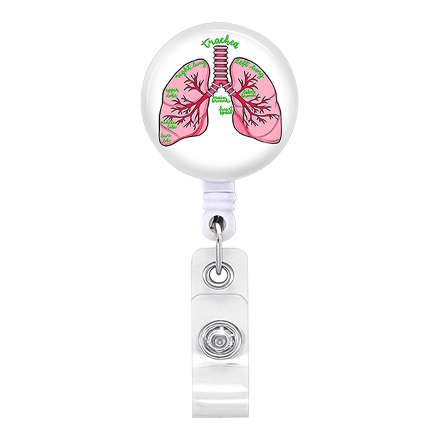 1-teilige einziehbare Krankenschwester-Abzeichenrolle, modisches Blumenmuster, menschliche Organe, Krankenhaus, Arzt, Ausweishalter, Schlüsselanhänger, Umhängeband – Detail 9
