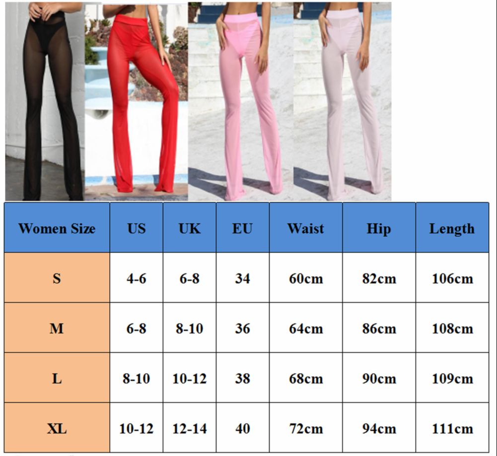 Neue Sexy Rüschen Frauen Strand Mesh Hosen Sheer Bein Hosen Transparent Durchsichtig Cover Up Bikini Hosen Pantalon Heißer S-XL – Detail 1