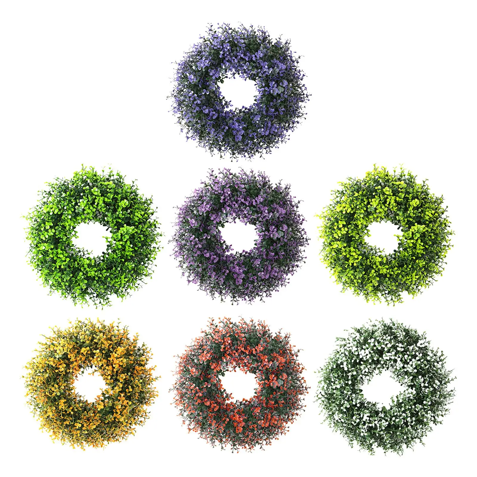 Artificial Garland Hanging Ornament Mini Wreaths for Front Door Wall Decor