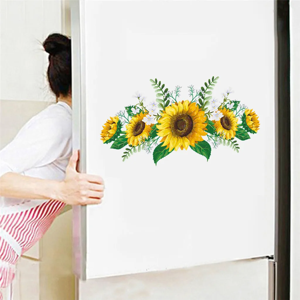 Removable Sunflower Wall Sticker Kitchen Waterproof Decals Home Decoration PVC 