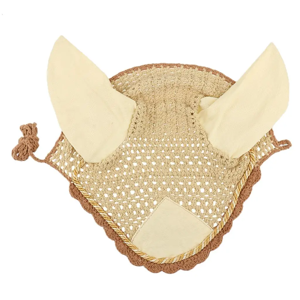 New Professional Soft Crochet Fly Horse Ear Bonnet/Net/Hood