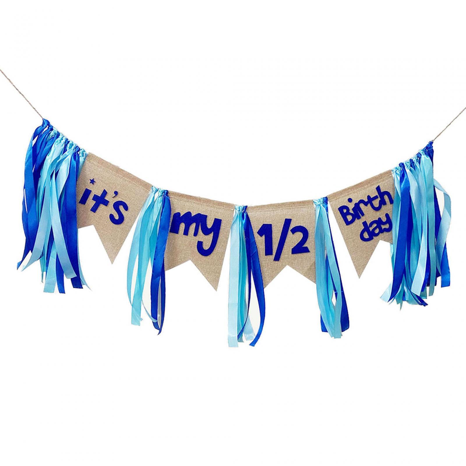 Description Picture 3 of itemHigh Chair Banner Backdrop Garland Photo Prop Half Year Birthday Banner Birthday Decoration for Kids Room Decor Party