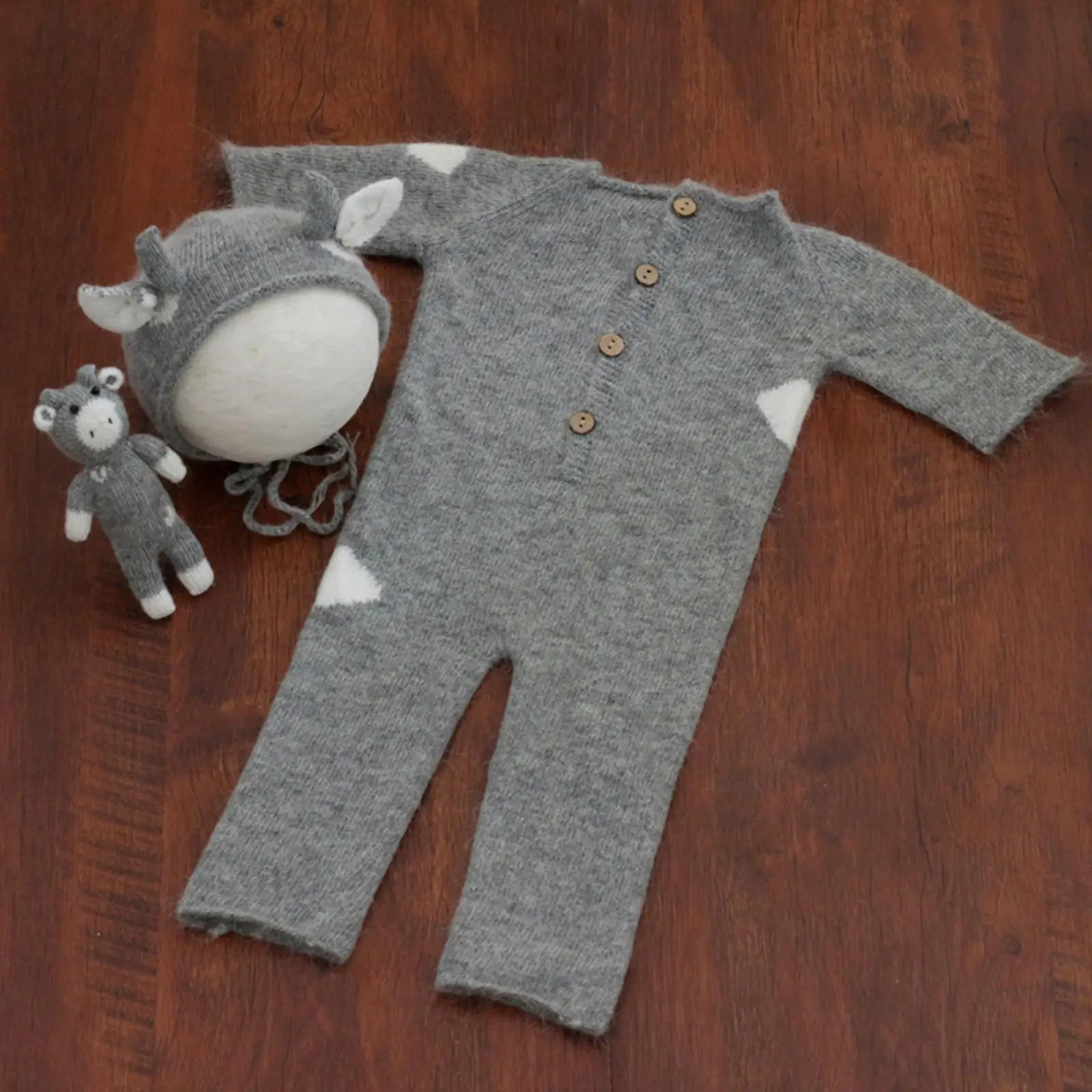 Baby Jumpsuit Fashionable Knitted   for Christmas Daily Wear Unisex