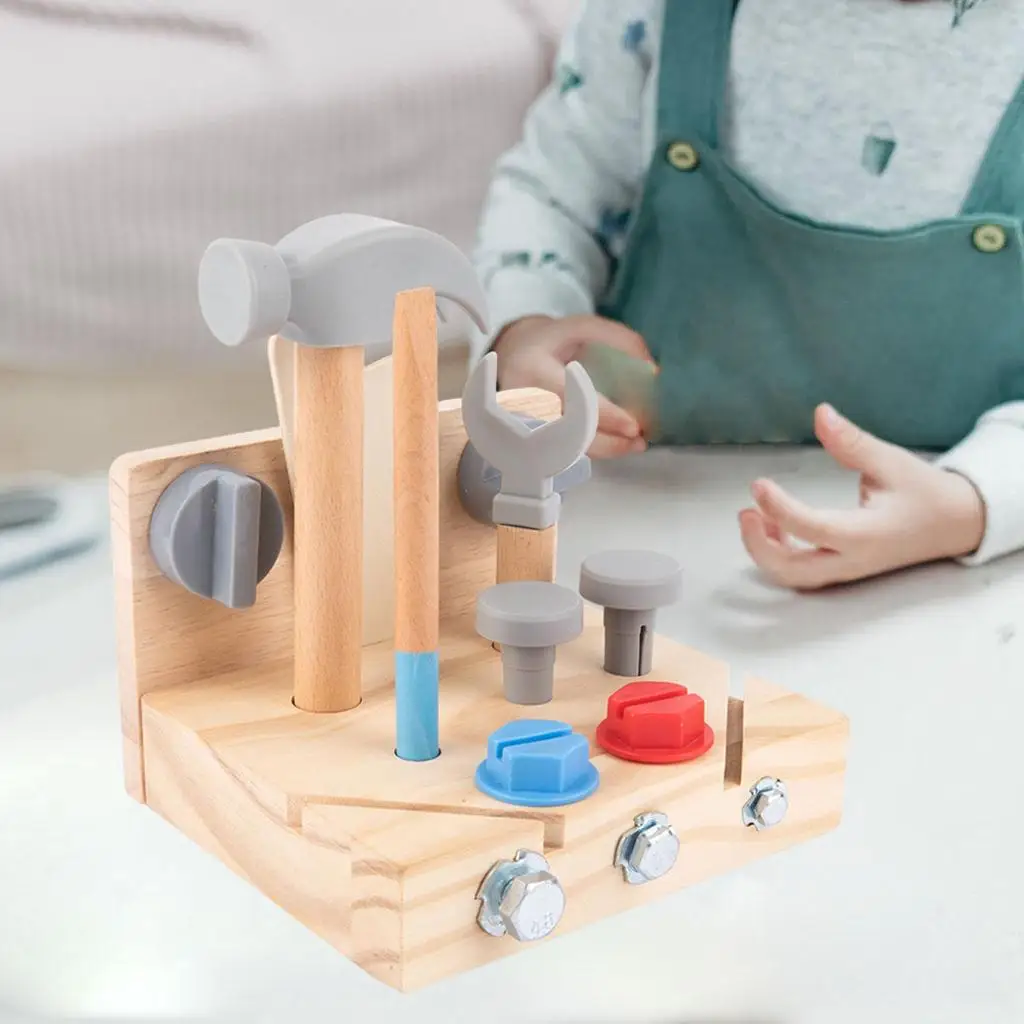 Wooden Tool Box Montessori Dismantling Set, Hand Tool Set for Children