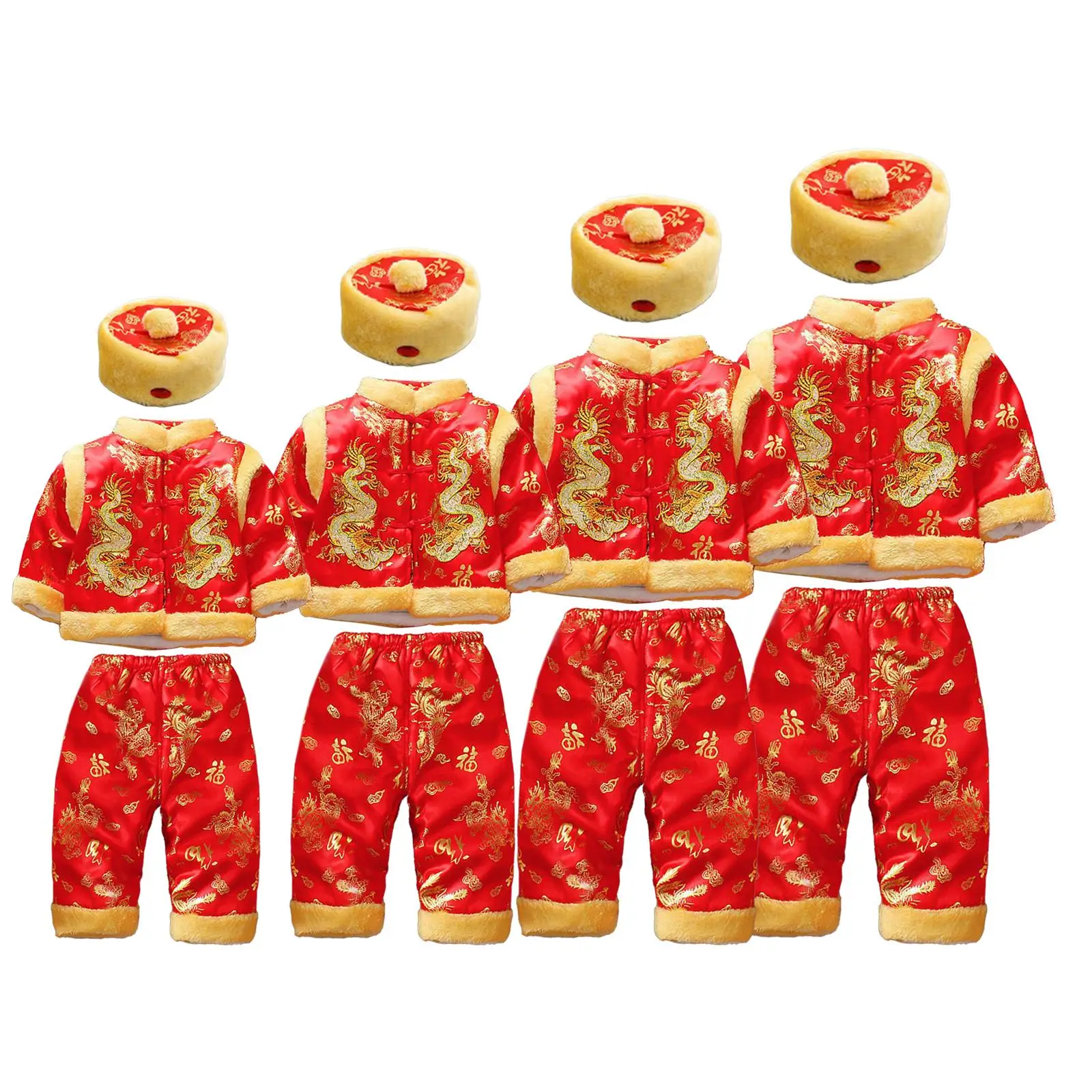 Newborn Infant Bodysuit Boy Girl Tang Suit for Birthday Party Traditional Event Christmas 100-day Celebration and Festivals