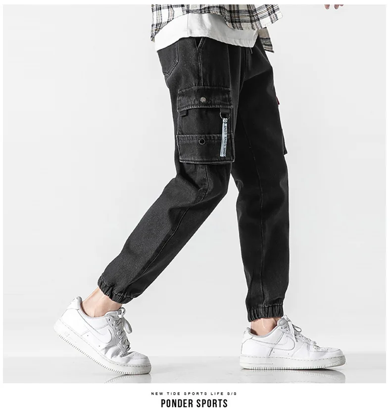 Jeans Men's Loose Cargo Pants Autumn Trend Fashion Cargo Pants Men's Casual Plus Size Trousers Sweatpants black skinny jeans men