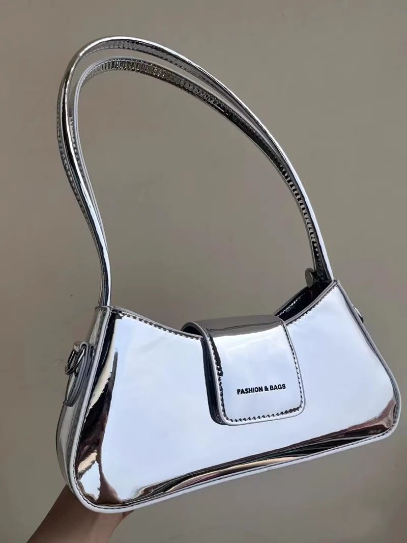 luxo feminina, bolsa sliver, com zíper, bolsa