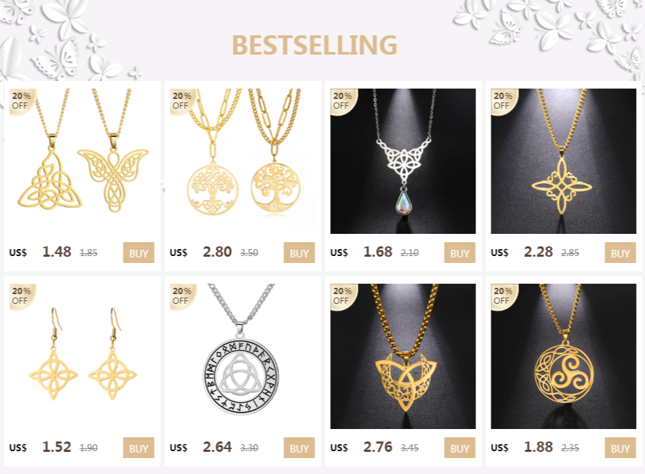 Dawapara Hexenknoten baumelnde Ohrringe für Frauen Wicca Hexe Charms Edelstahl Creolen Goth Schmuck religiöses Geschenk – Detail 1