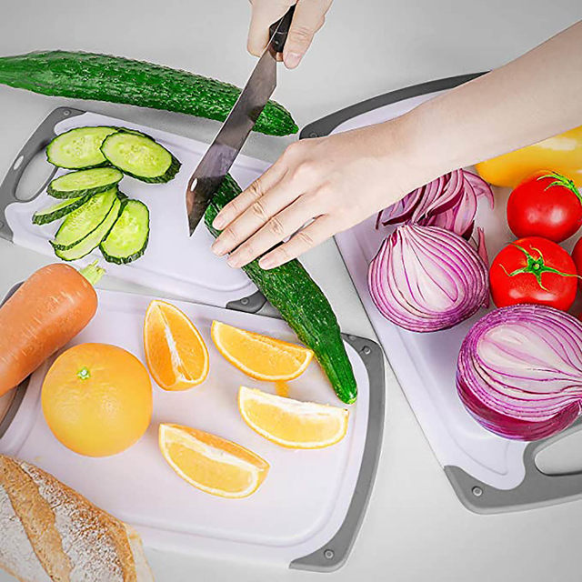 Freshware Plastic Cutting Boards For Kitchen (3-Piece)