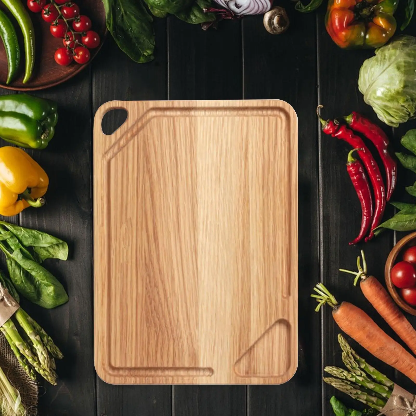 Wooden Cutting Board Kitchen Baking Utensils Chopping Blocks Pizza Tray Bread Tray Multipurpose Food Tray for Fruits Vegetables