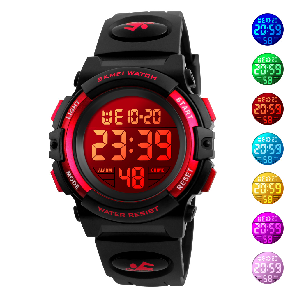 Skmei LED Light Display Digital Children's Watches For Boys Girls Watch Alarm Clock 5Bar Waterproof Kids Wristwatches 1266